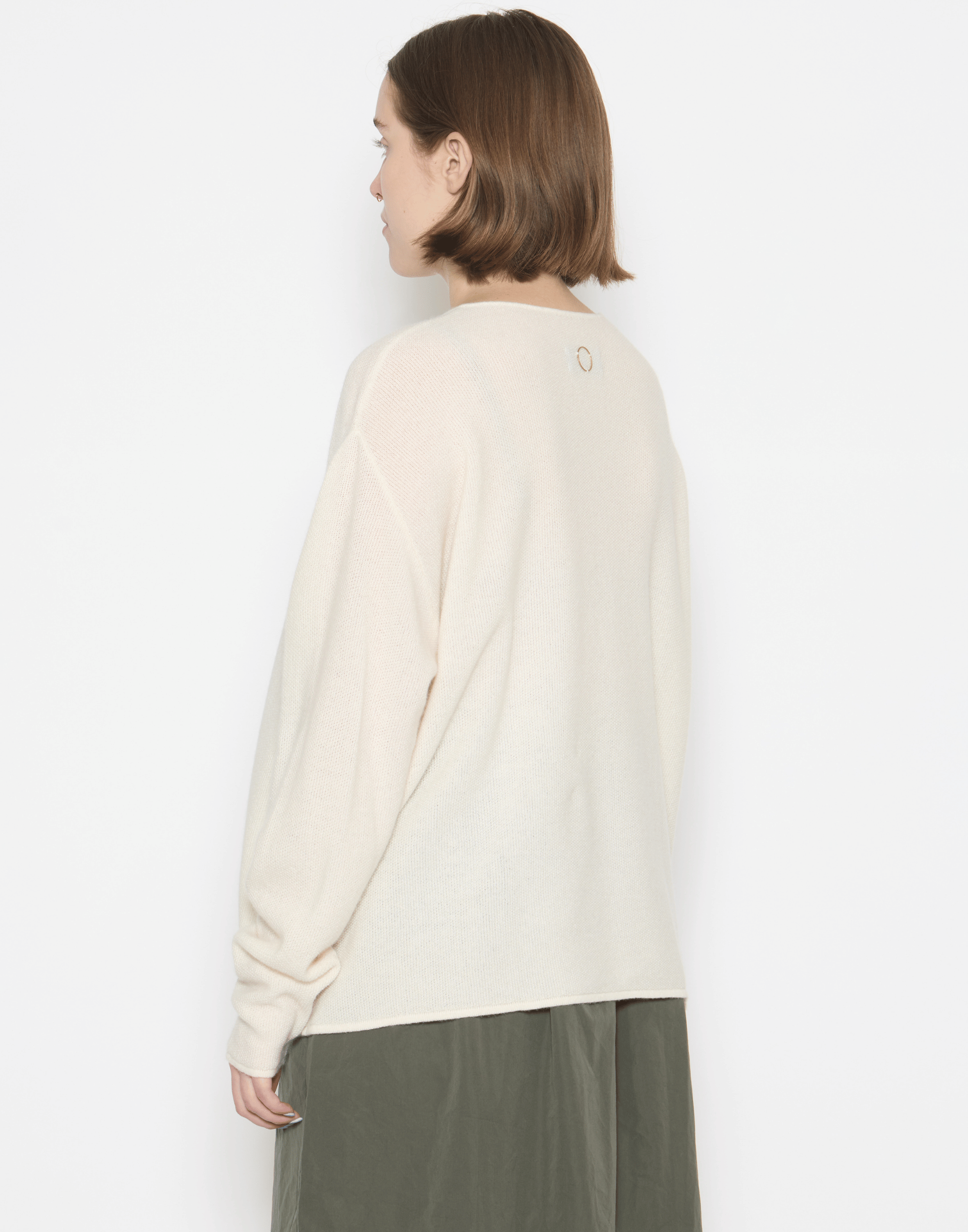 Ivory Cashmere Bagi Pullover
