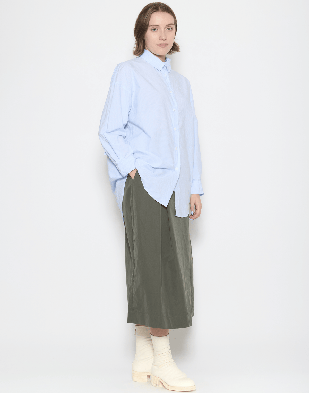 Blue Micro Check Cotton June Shirt