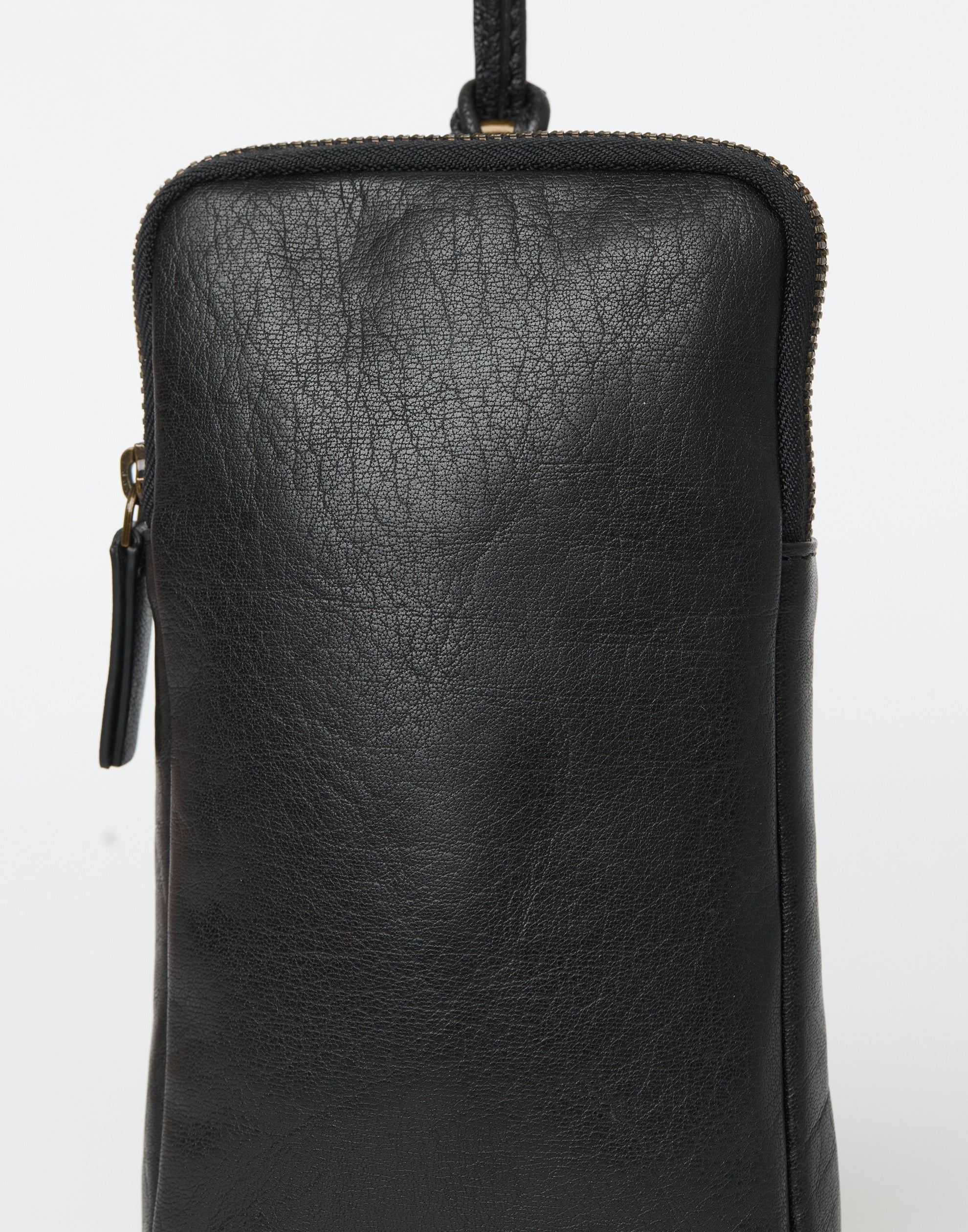 Black Leather Phone Pocket