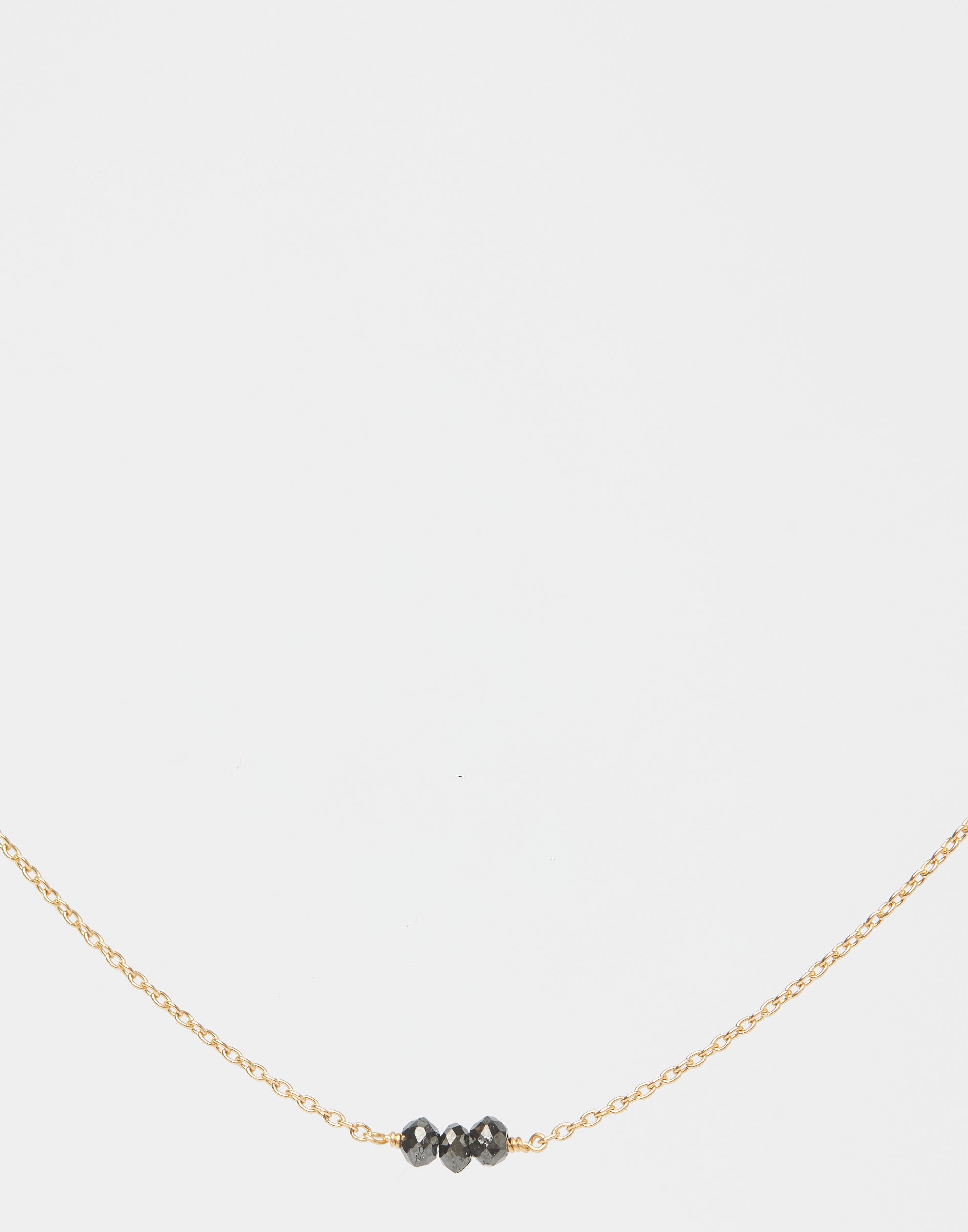 Black Diamonds & Gold Necklace