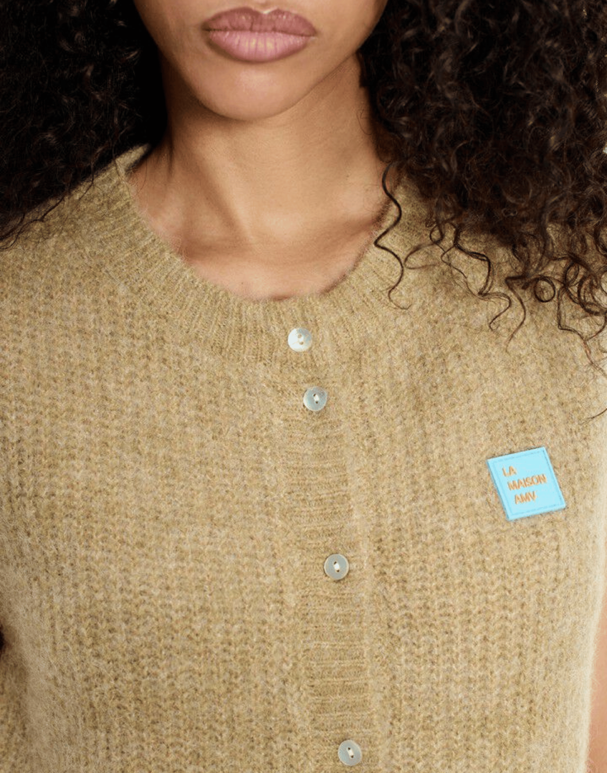 Sand Melange Wool Blend East Vest