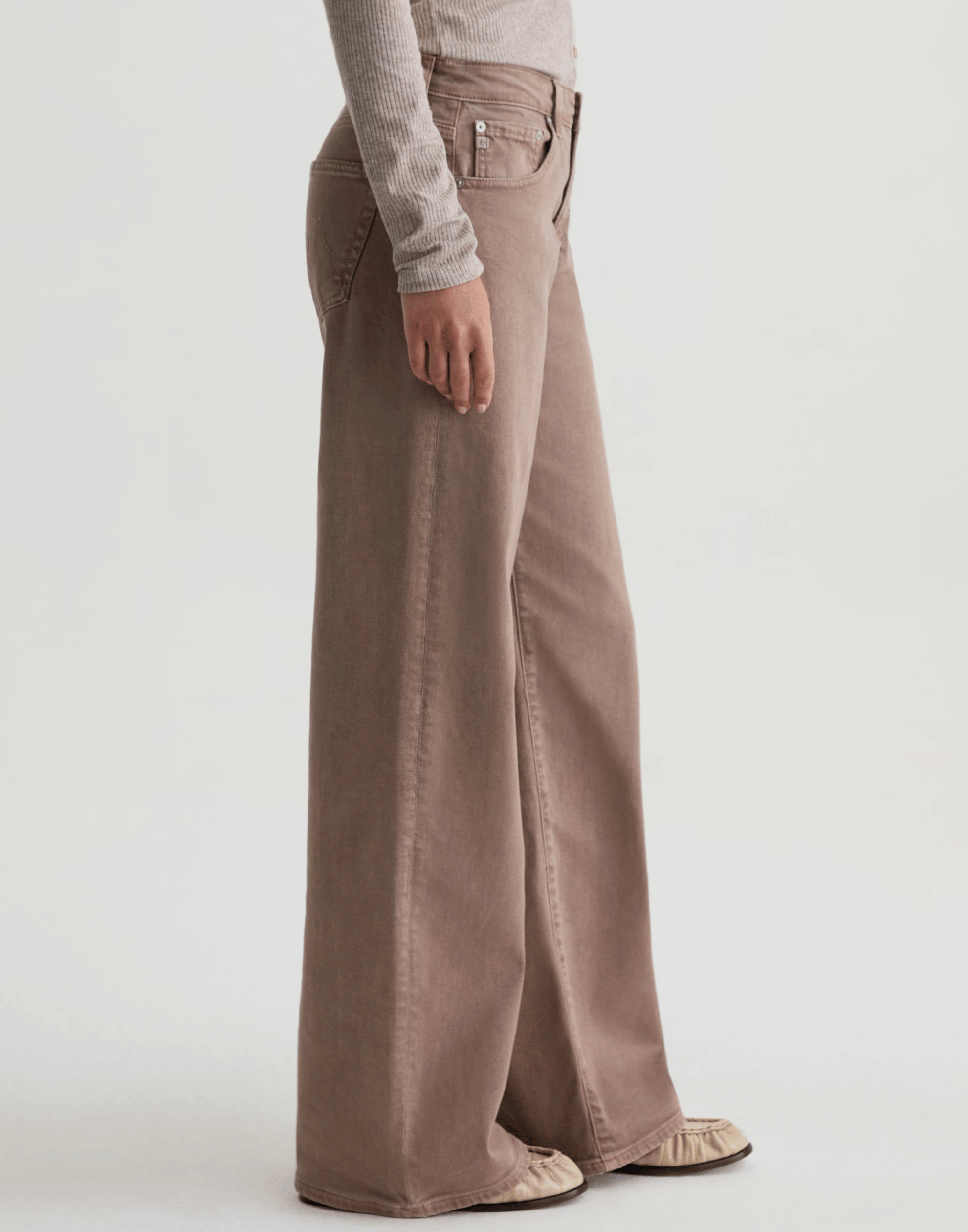 Sulfur Taupe Grey Low-Rise Adria Jeans