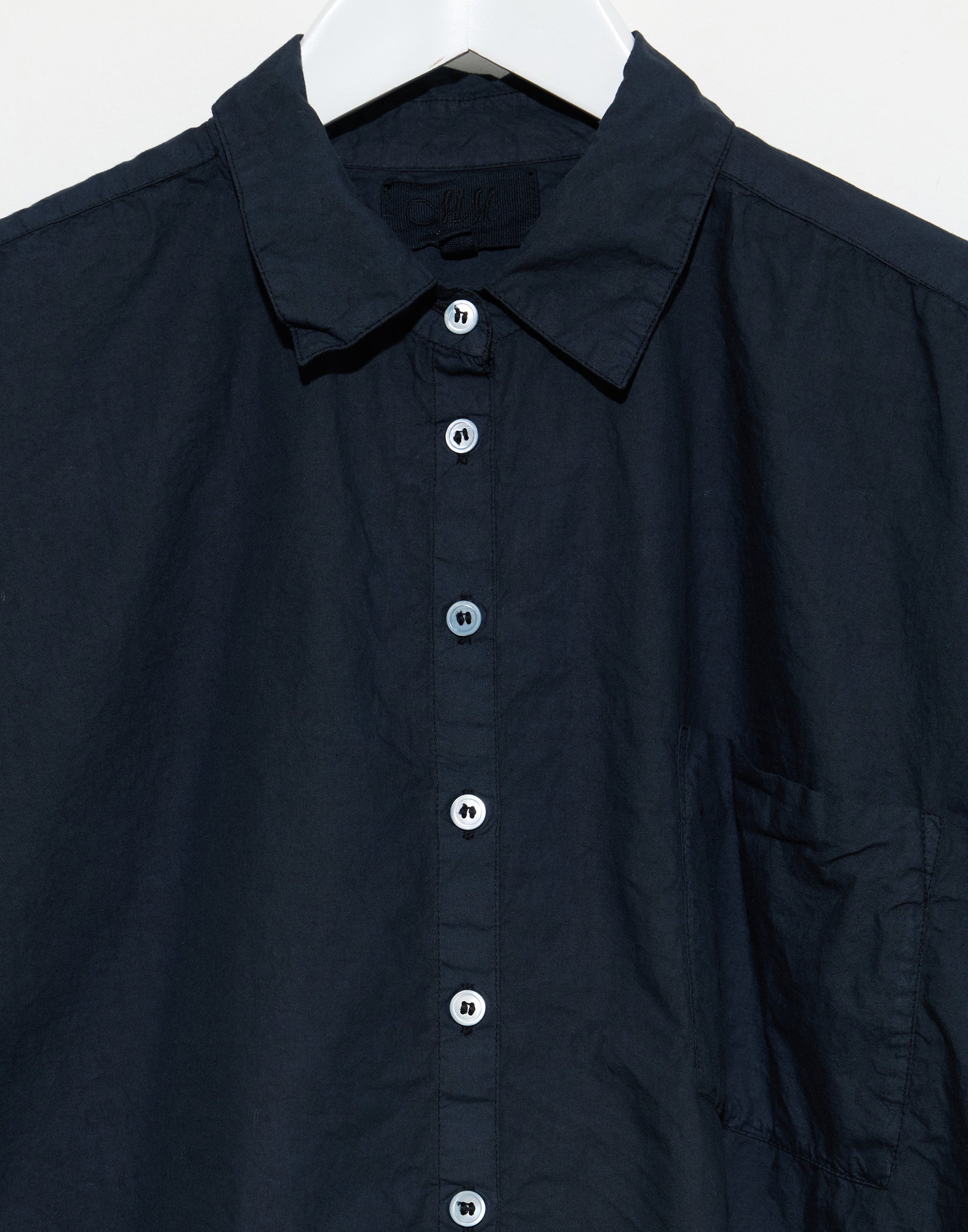 Navy Cotton Poplin Indra Shirt