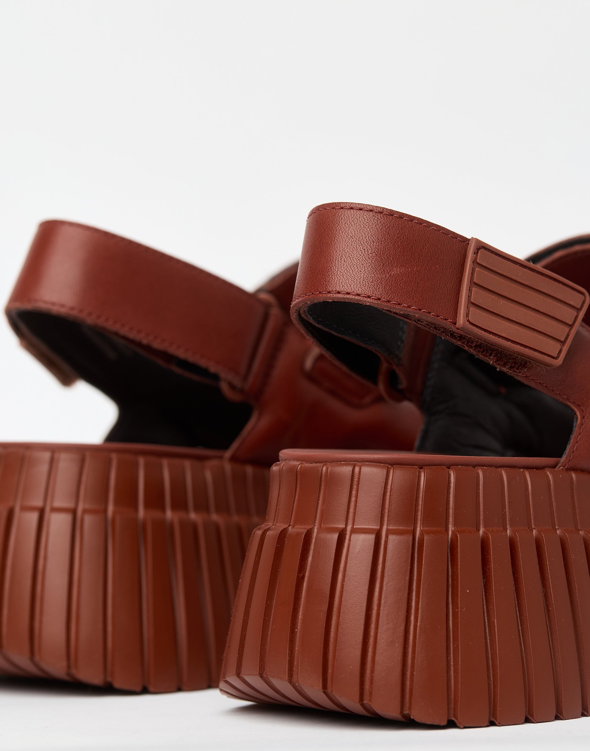 Cognac Leather Pix Platform Sandals