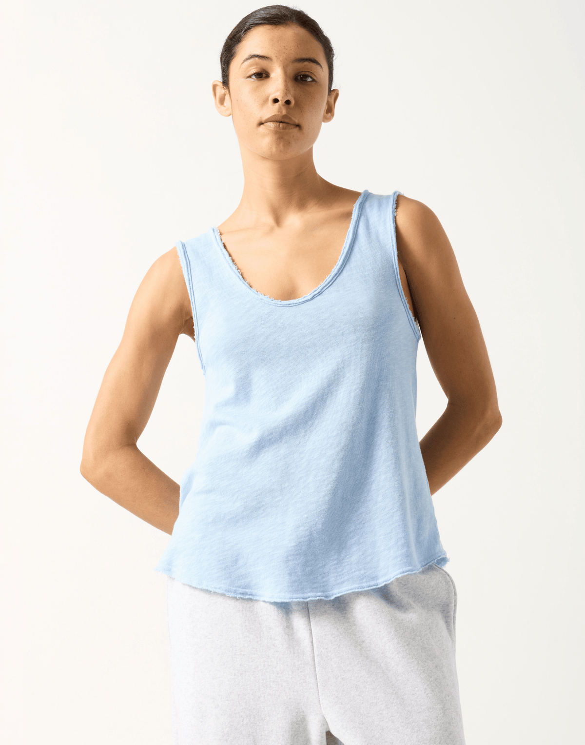 Vintage Splash Blue Cotton Sonoma Tank Top