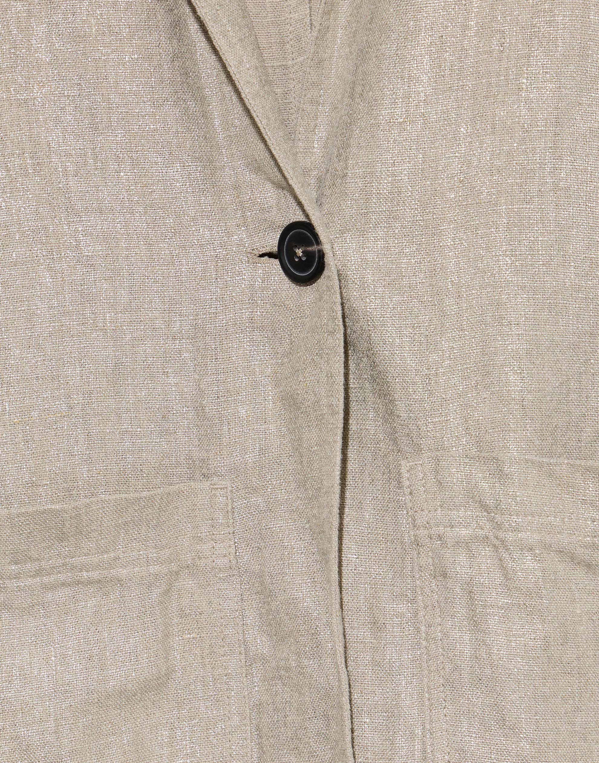 Natural Beige Sparkle Linen Coat