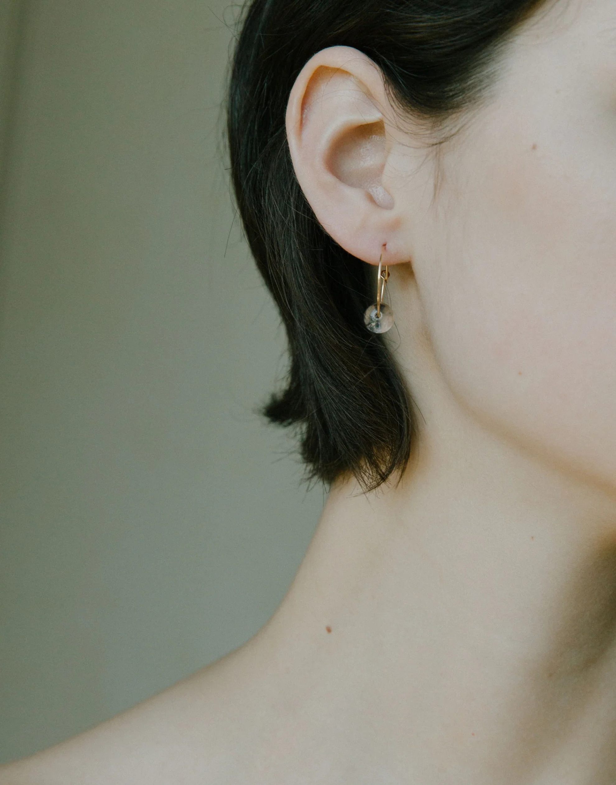 Crystal Quartz & Silver Tahoe Hoop Earrings