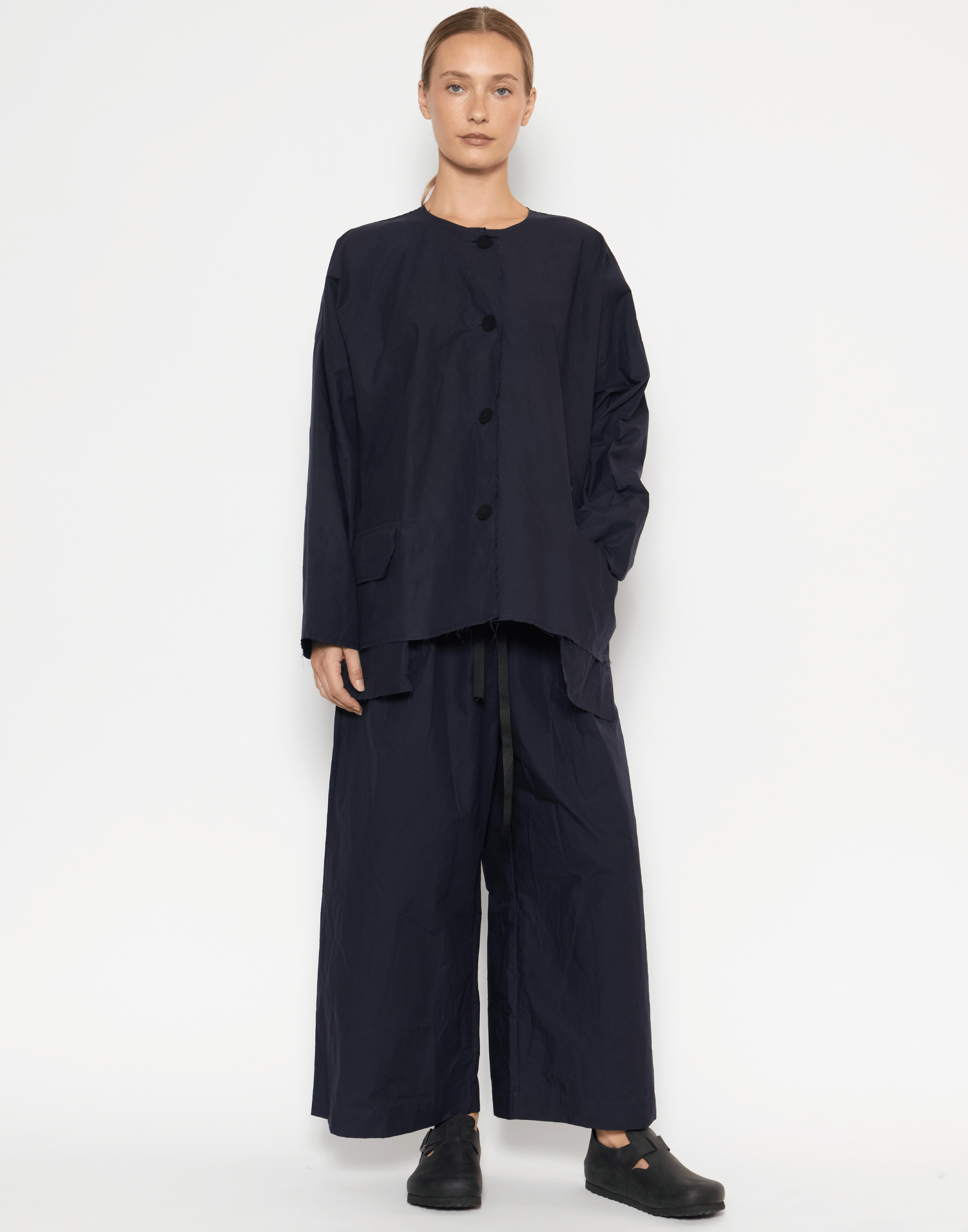 Dark Indigo Waxed Cotton Pants