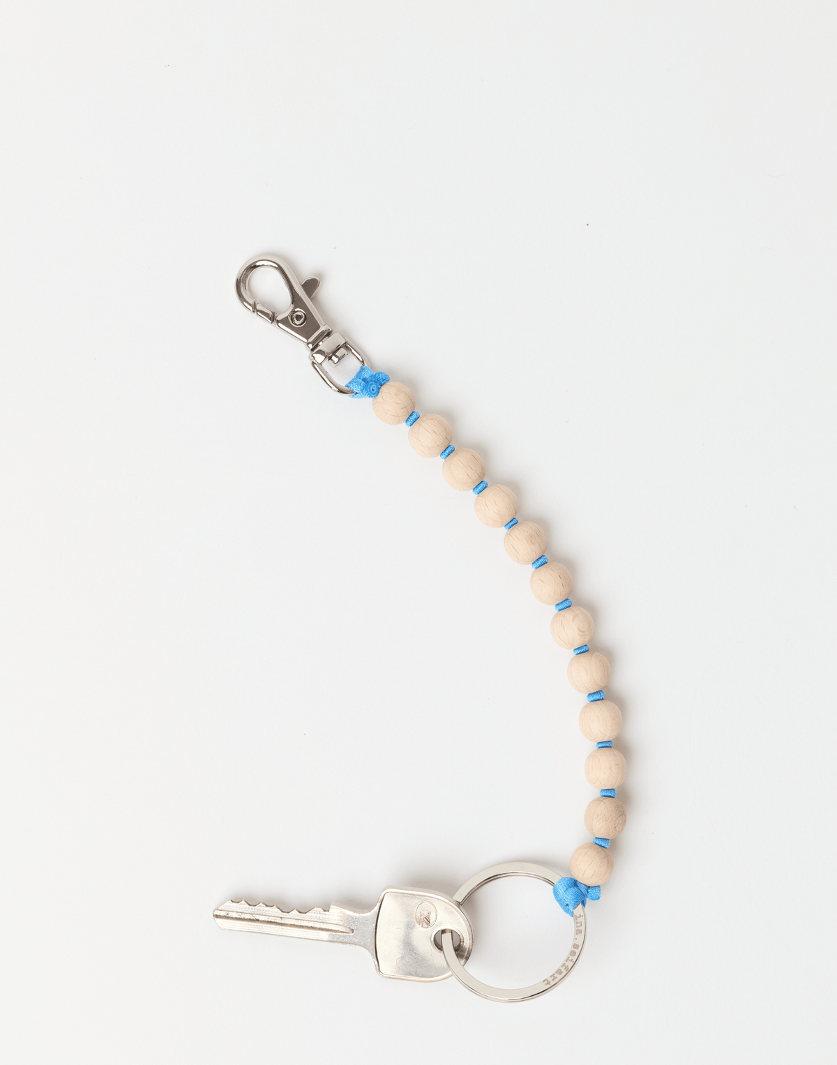Natural & Sky Blue Perlen Short Key Chain
