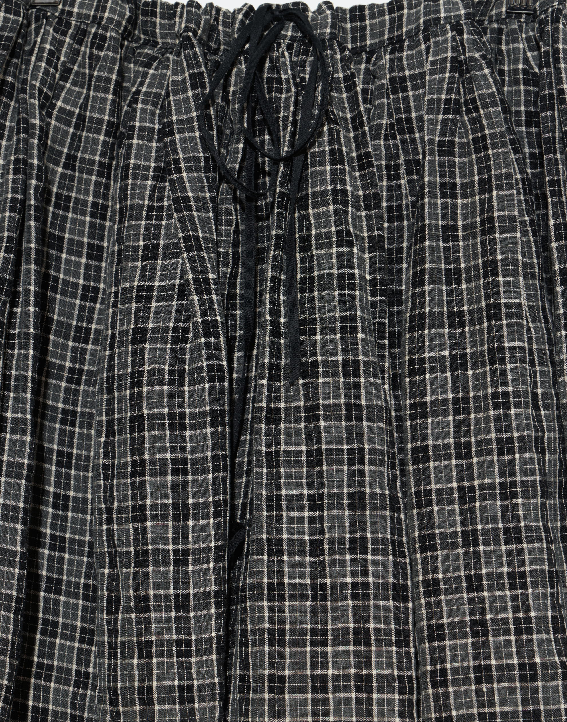 Cement & Black Linen Check Skirt