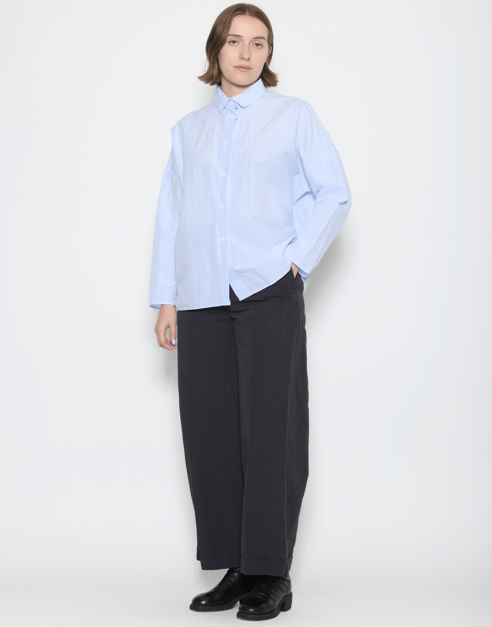 Azur Cotton & Linen Tina Shirt