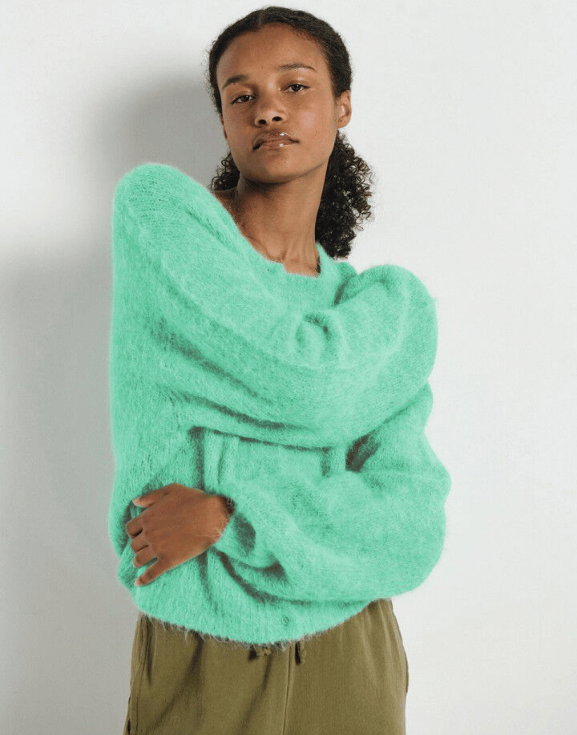 Mint Marl Alpaca Blend Niby Cardigan