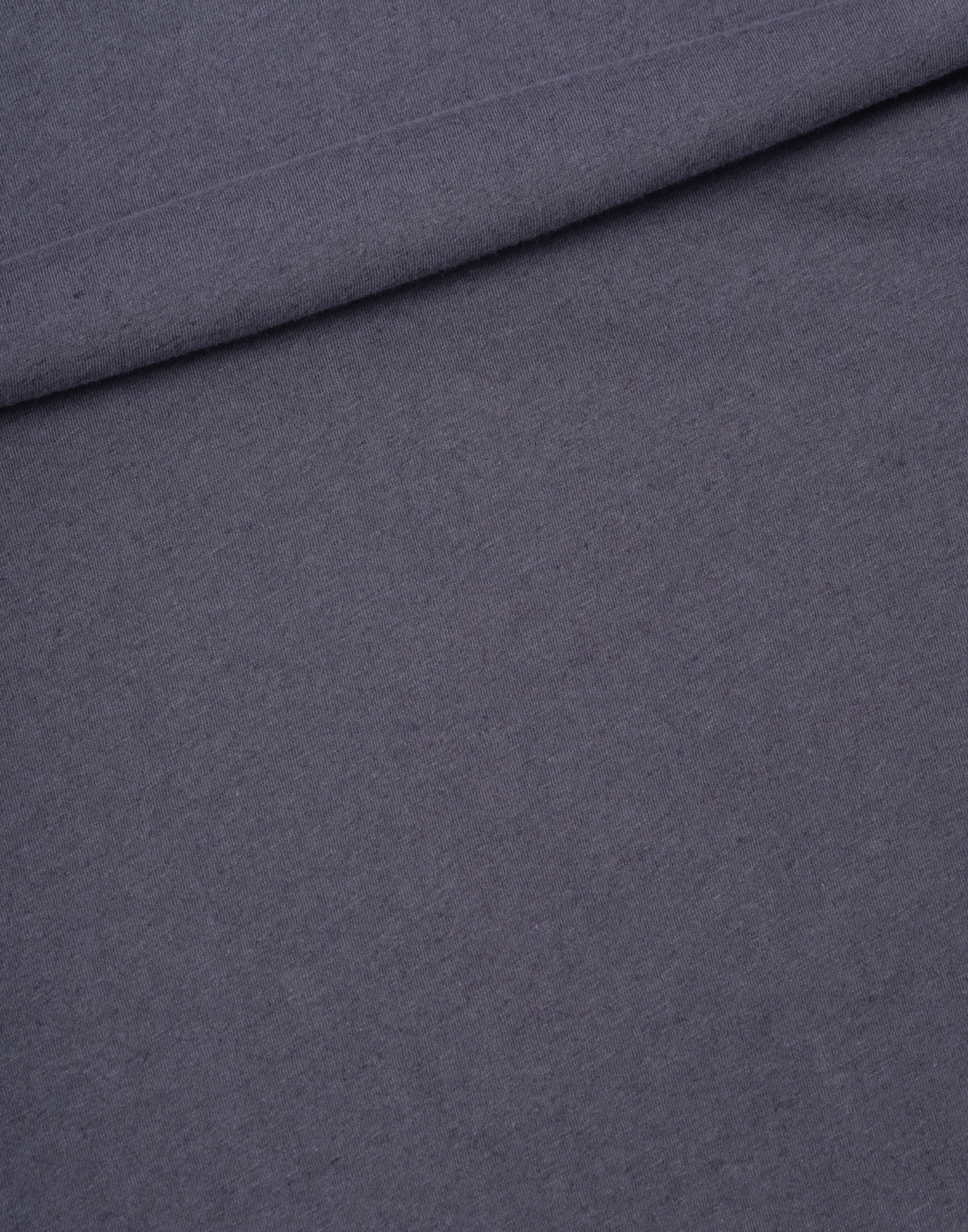 Slate Blue Cotton & Linen Simple T-Shirt