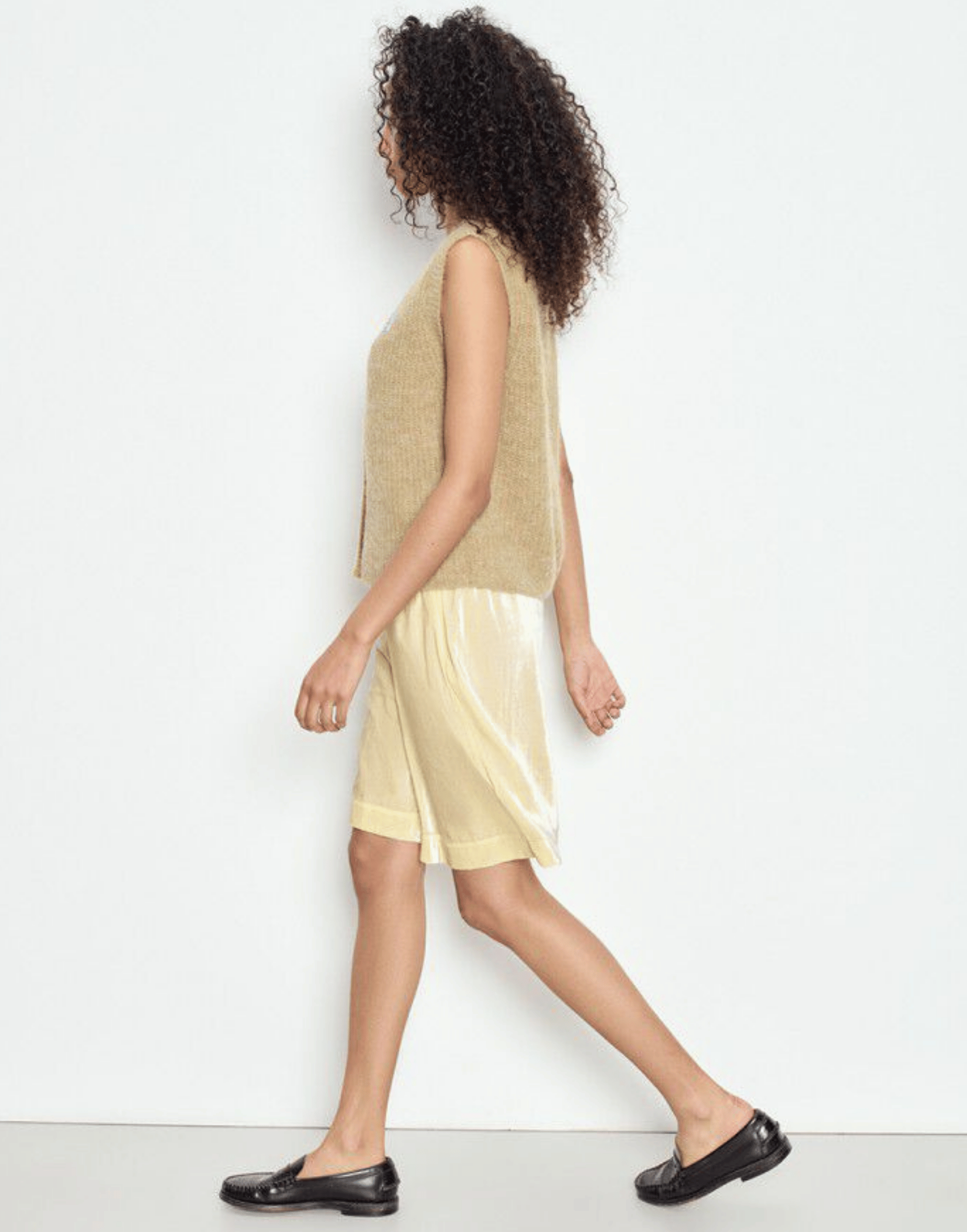 Sand Melange Wool Blend East Vest