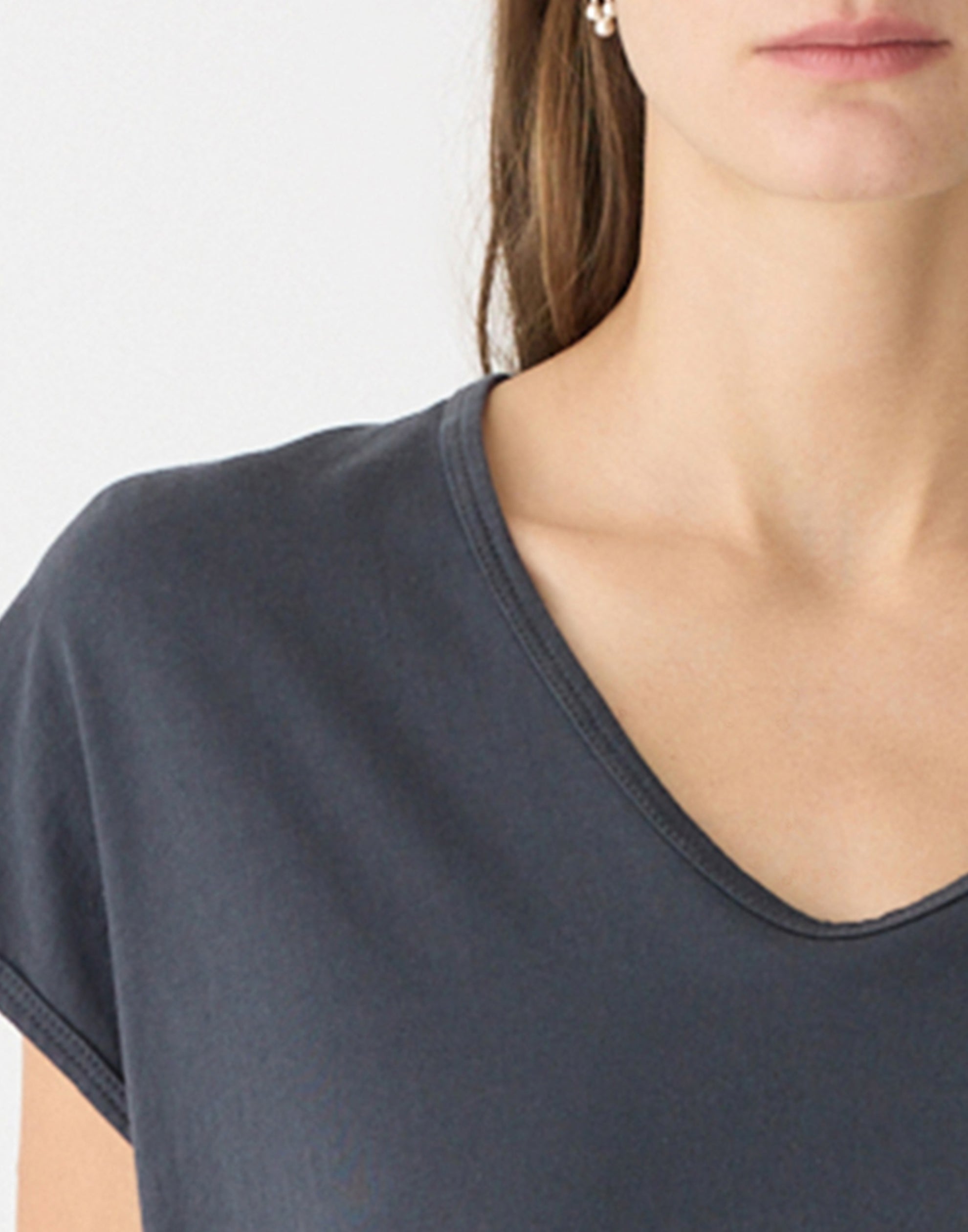 Washed Navy Cotton Fine Bind Scoop Neck Tank