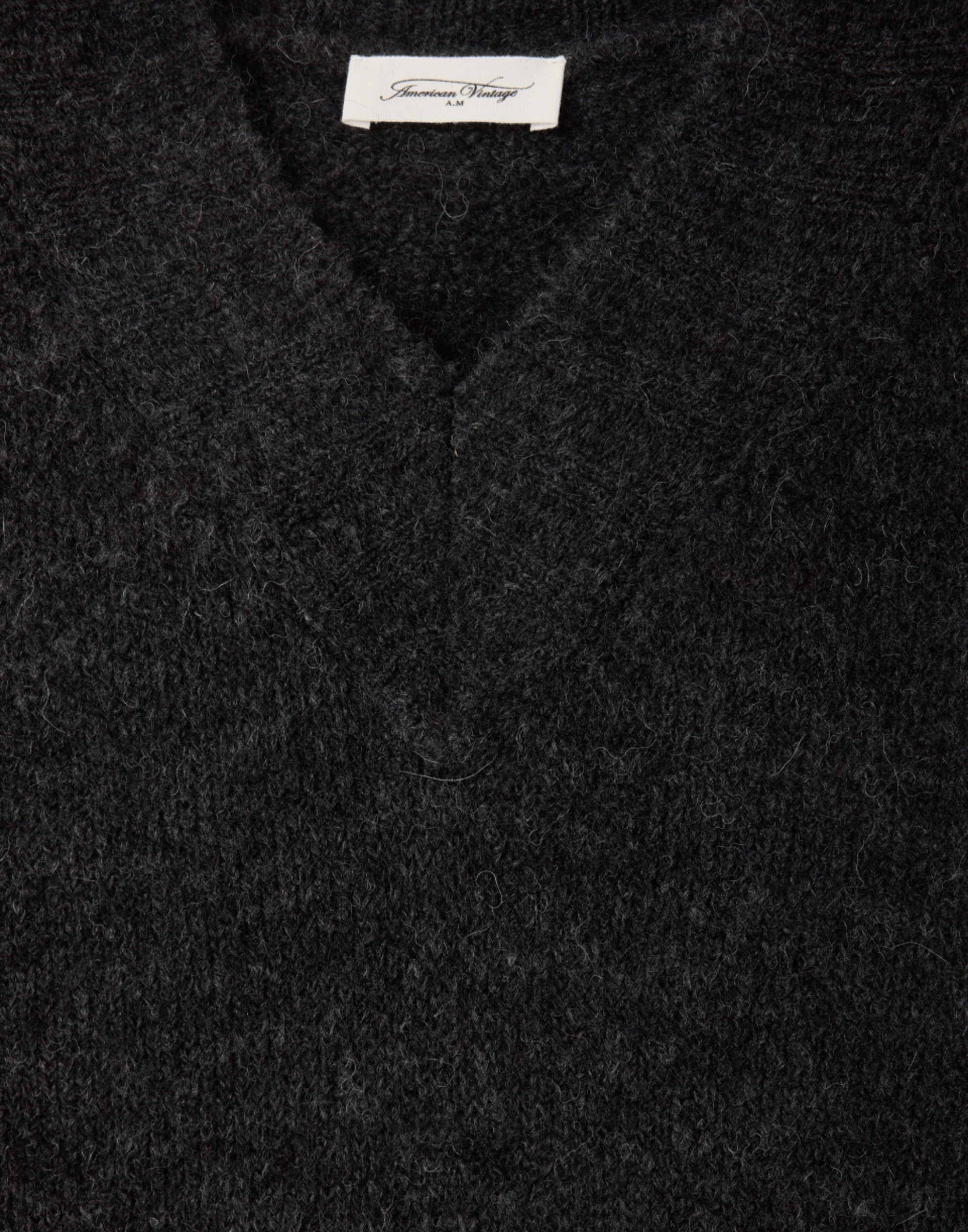 Charcoal Melange Wool Blend V East Pullover