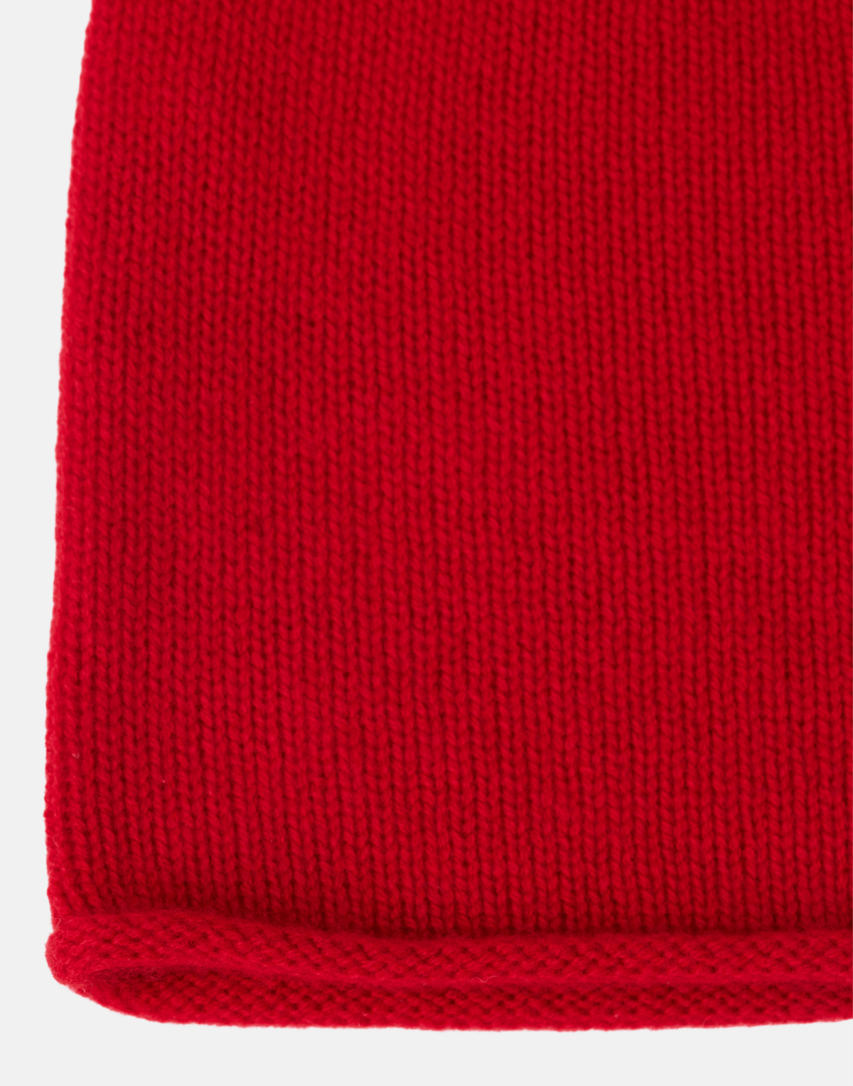 Scarlet Red Cashmere Rolled Edge Beanie