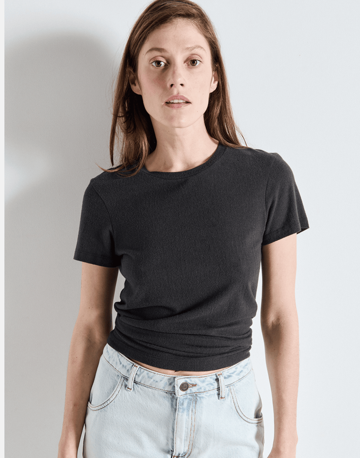 Carbon Melange Cotton Blend Ypawood T-Shirt