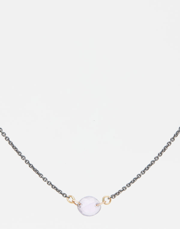 Purple Sapphire & Oxidised Silver Necklace