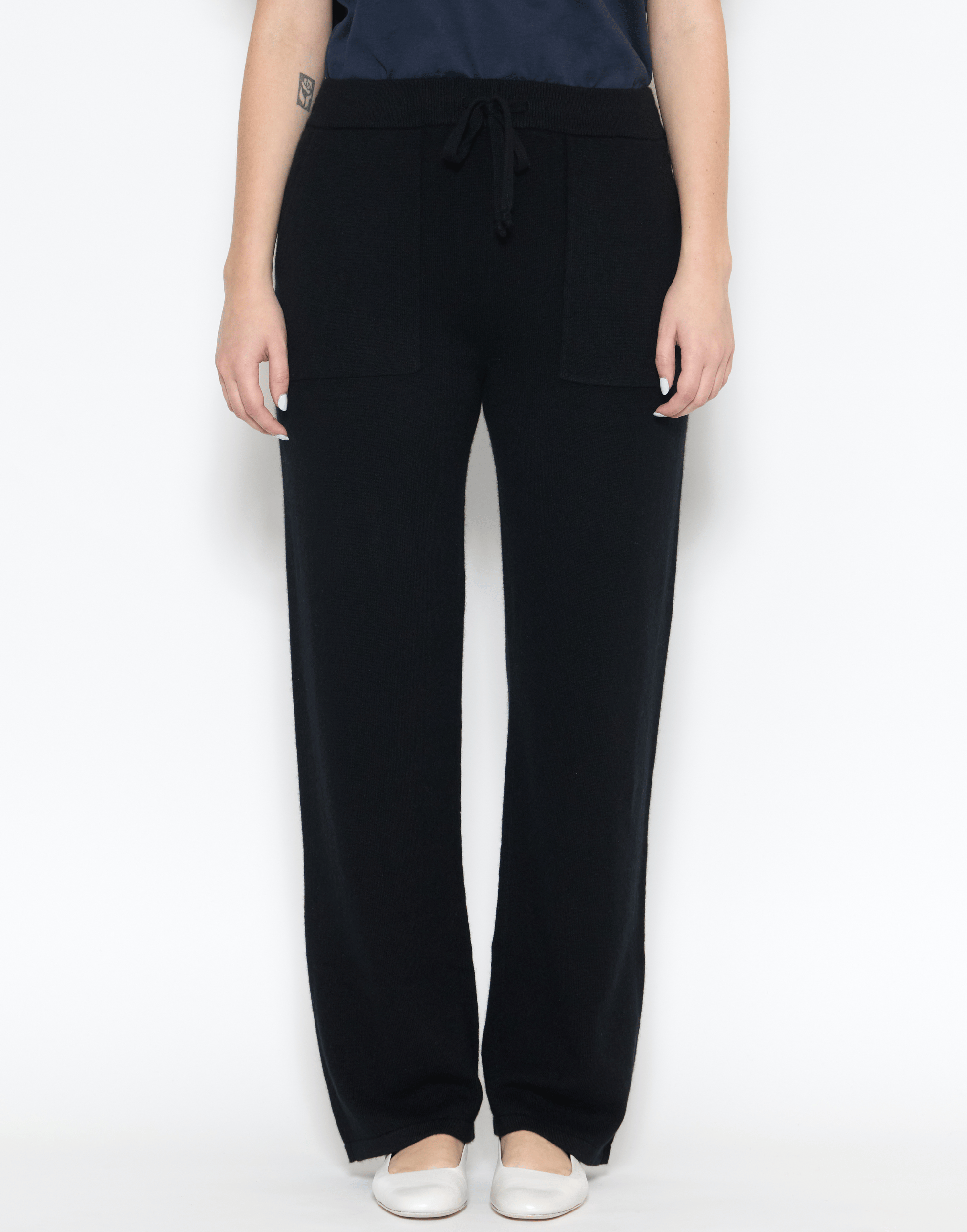 Black Cashmere Pocketed Pants