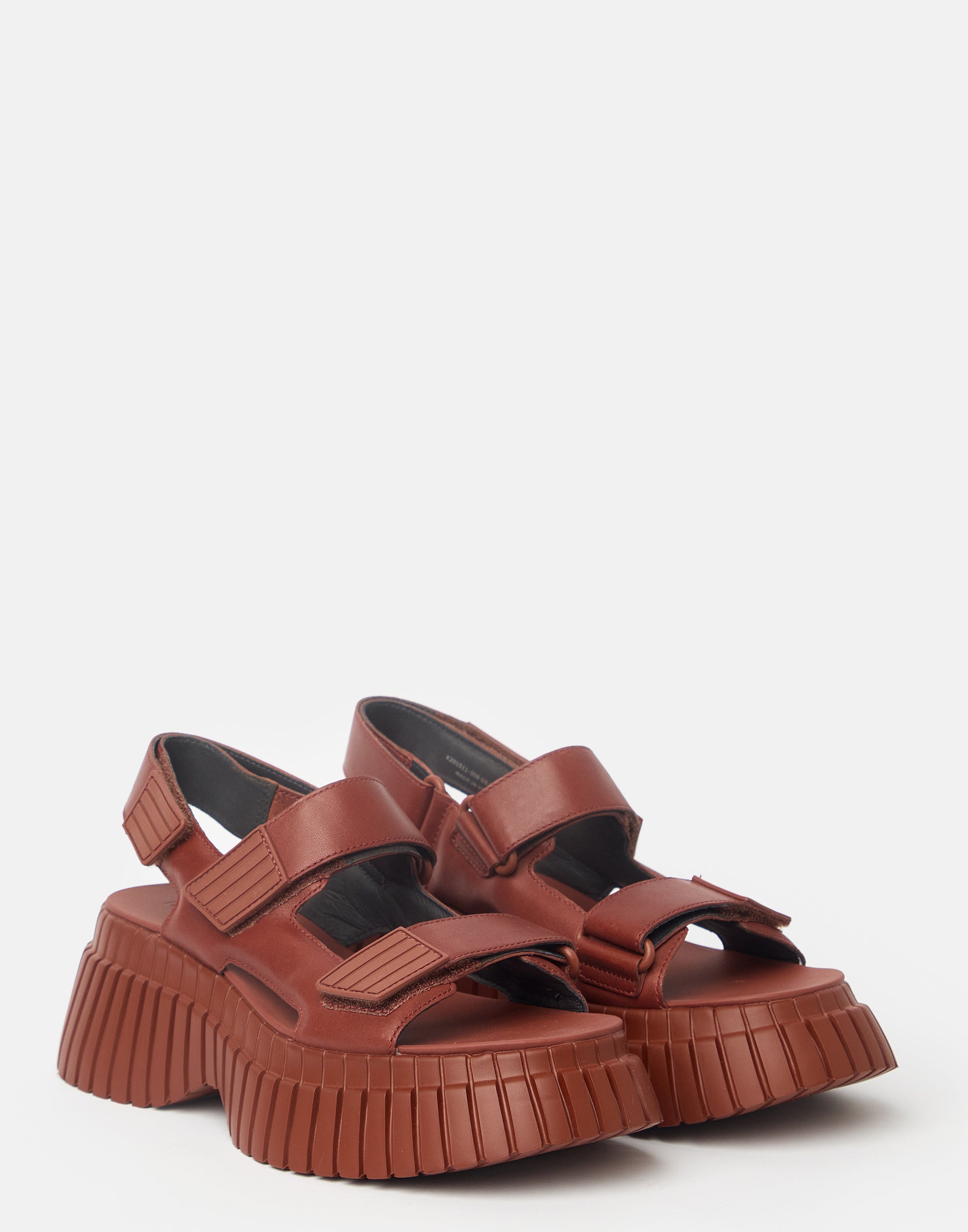 Cognac Leather Pix Platform Sandals
