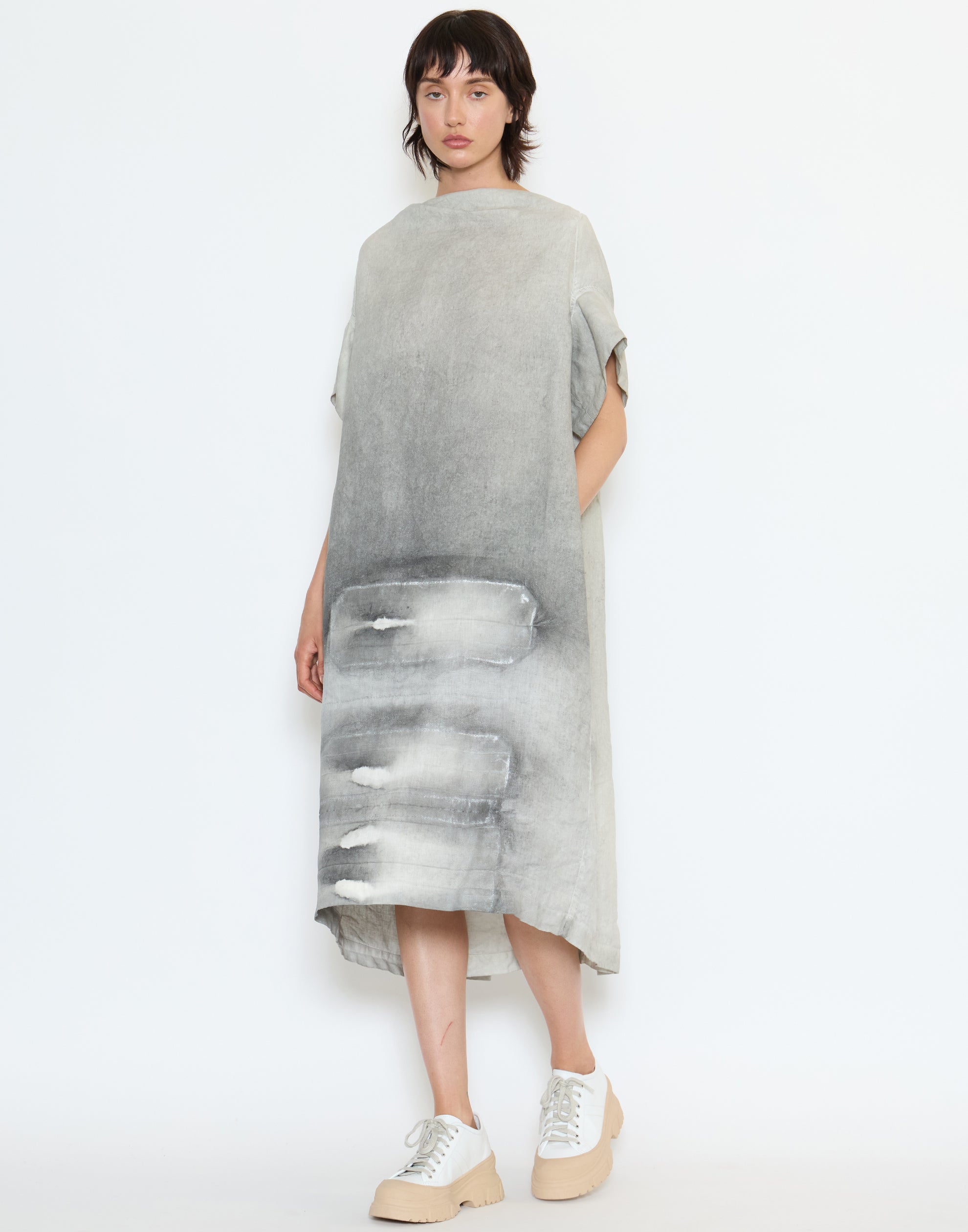 Moon Pigment Linen Midi Dress