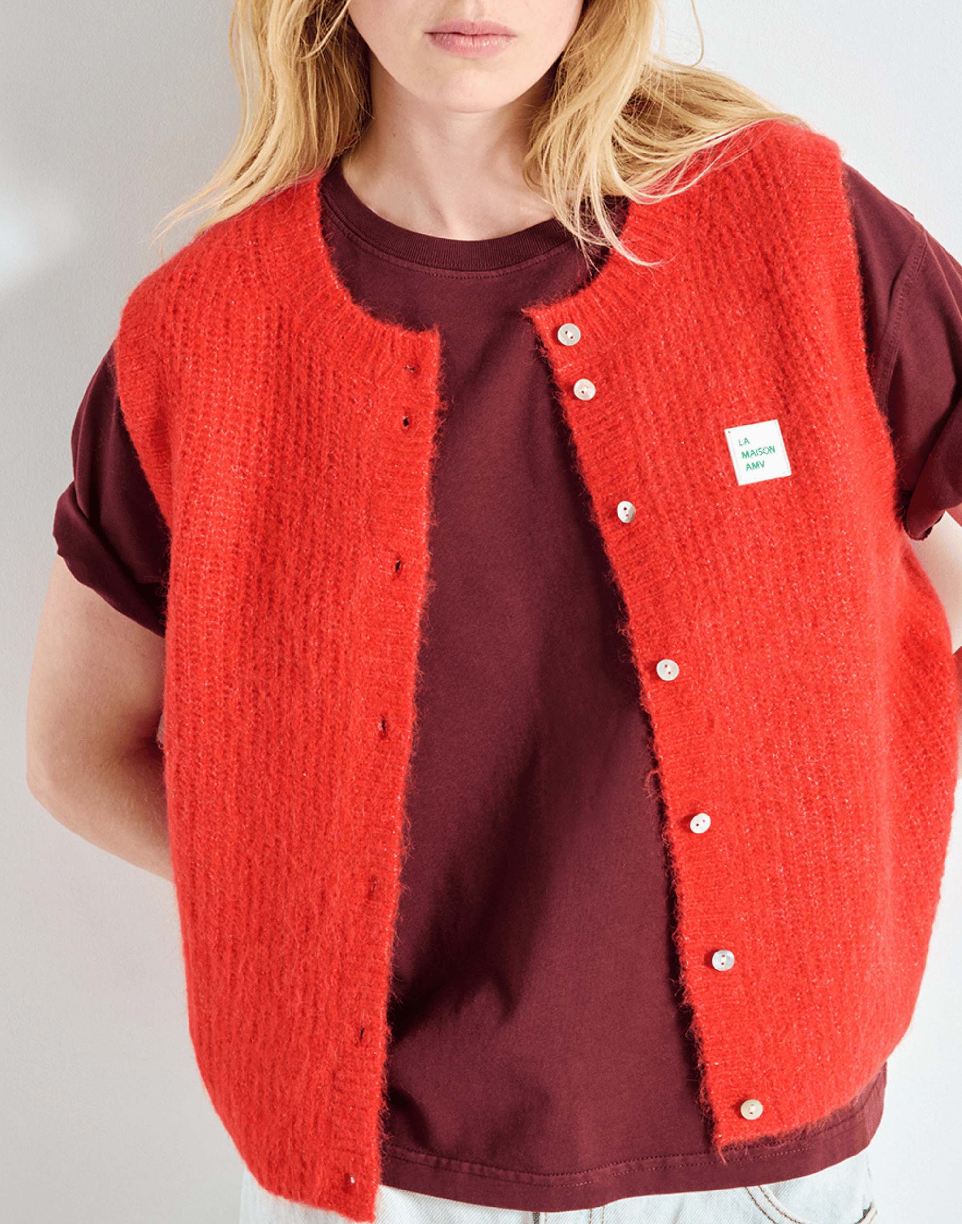 Pepper Melange Wool Blend East Vest
