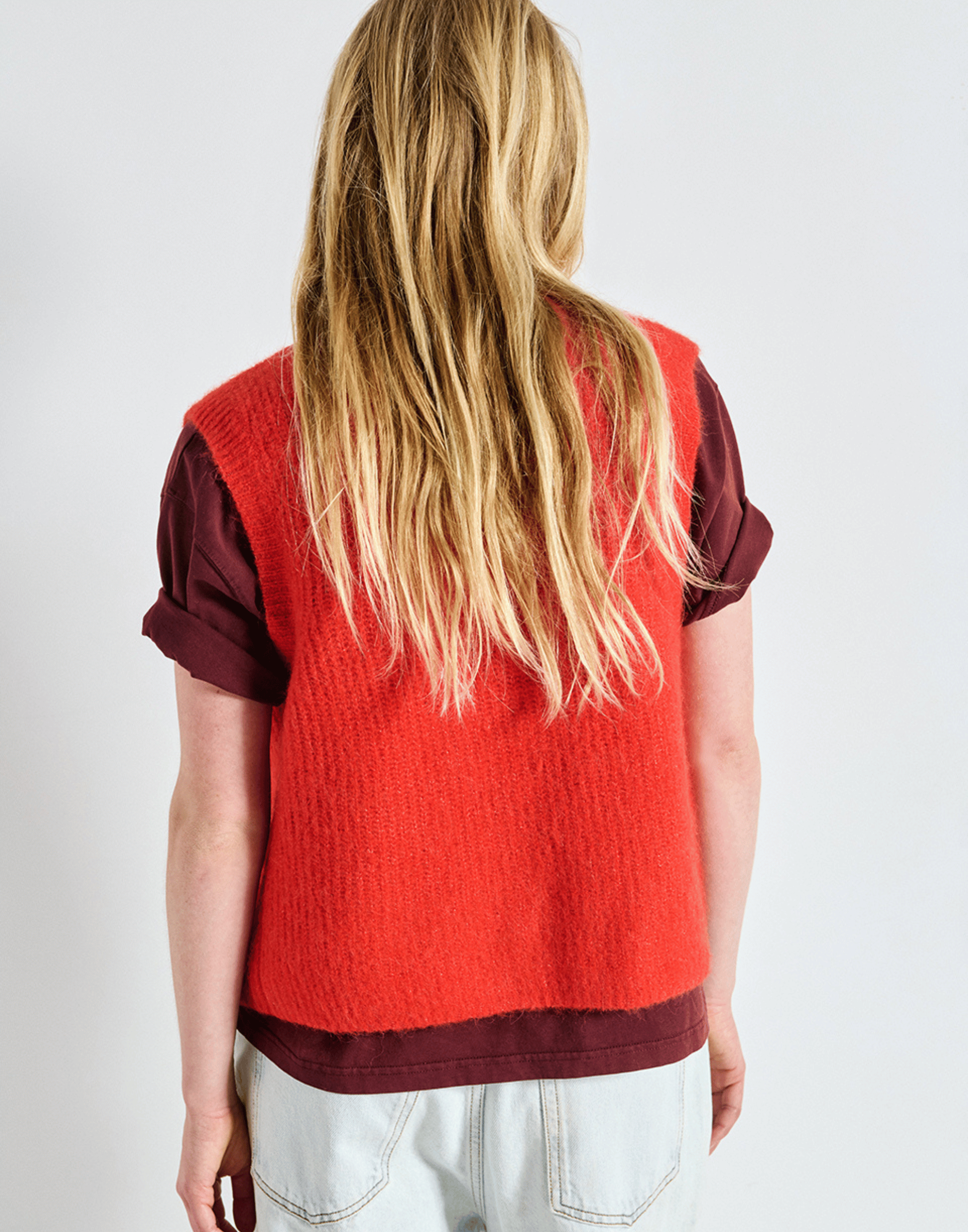 Pepper Melange Wool Blend East Vest