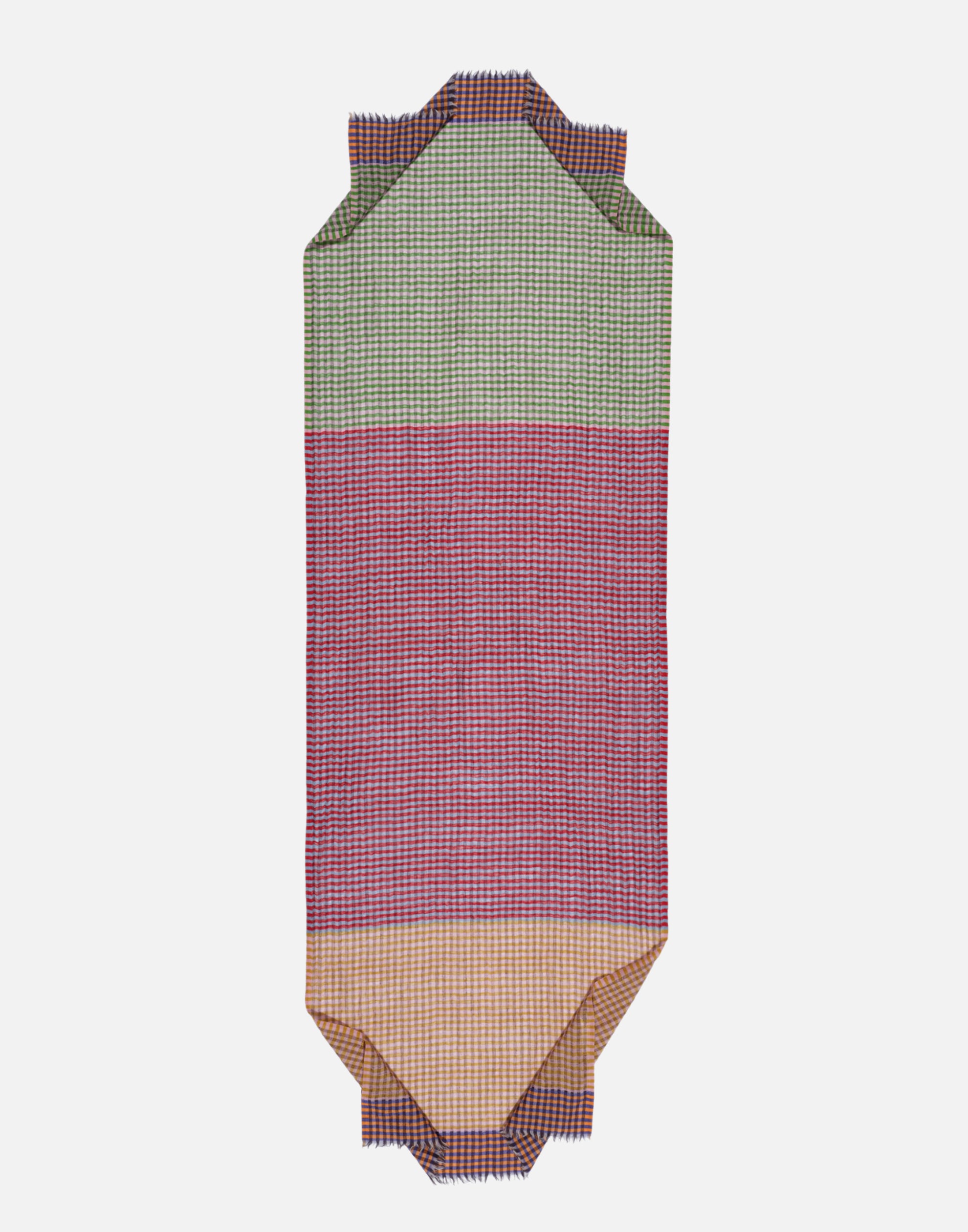 Green & Pink Plaid Wool Scarf