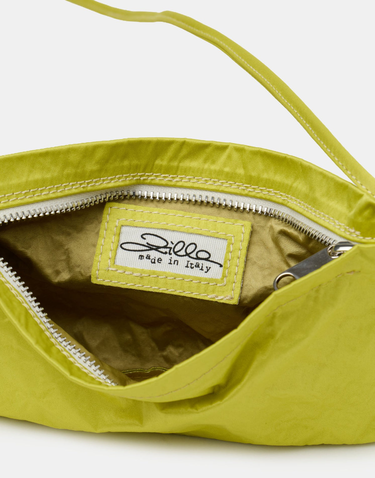 Lemon Satin & Metallic Foil Mini Bag