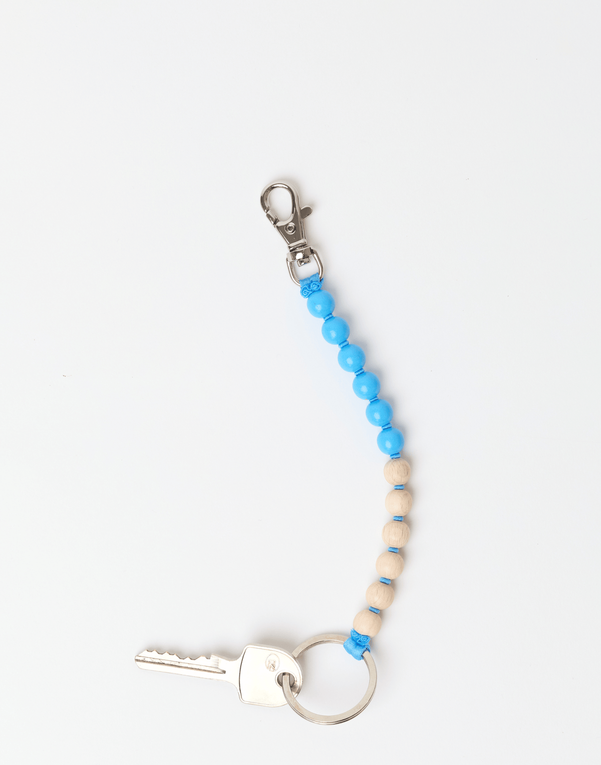 Sky Blue Duo Perlen Short Key Chain