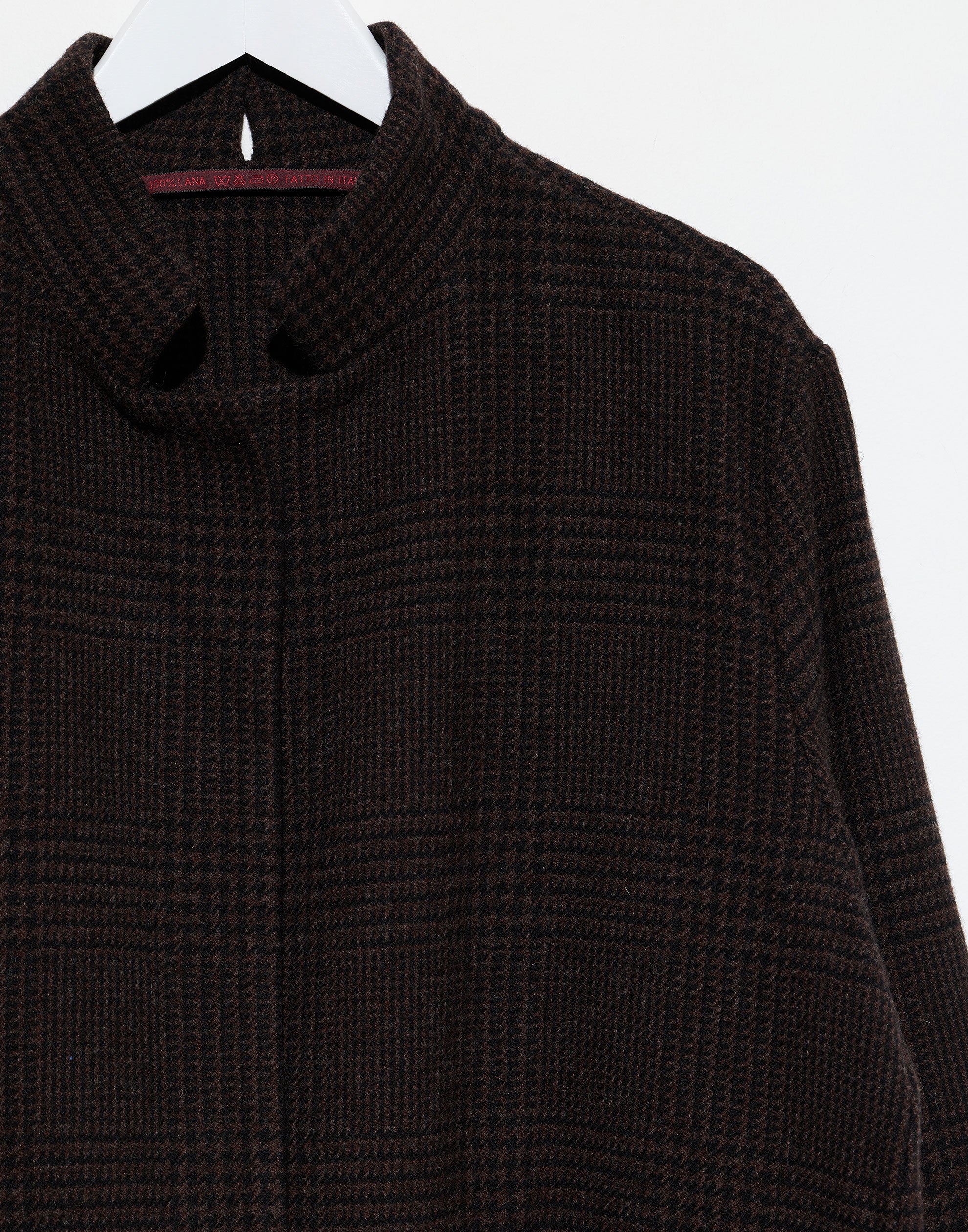 Prince Of Galles Wool Punto Bianco Coat