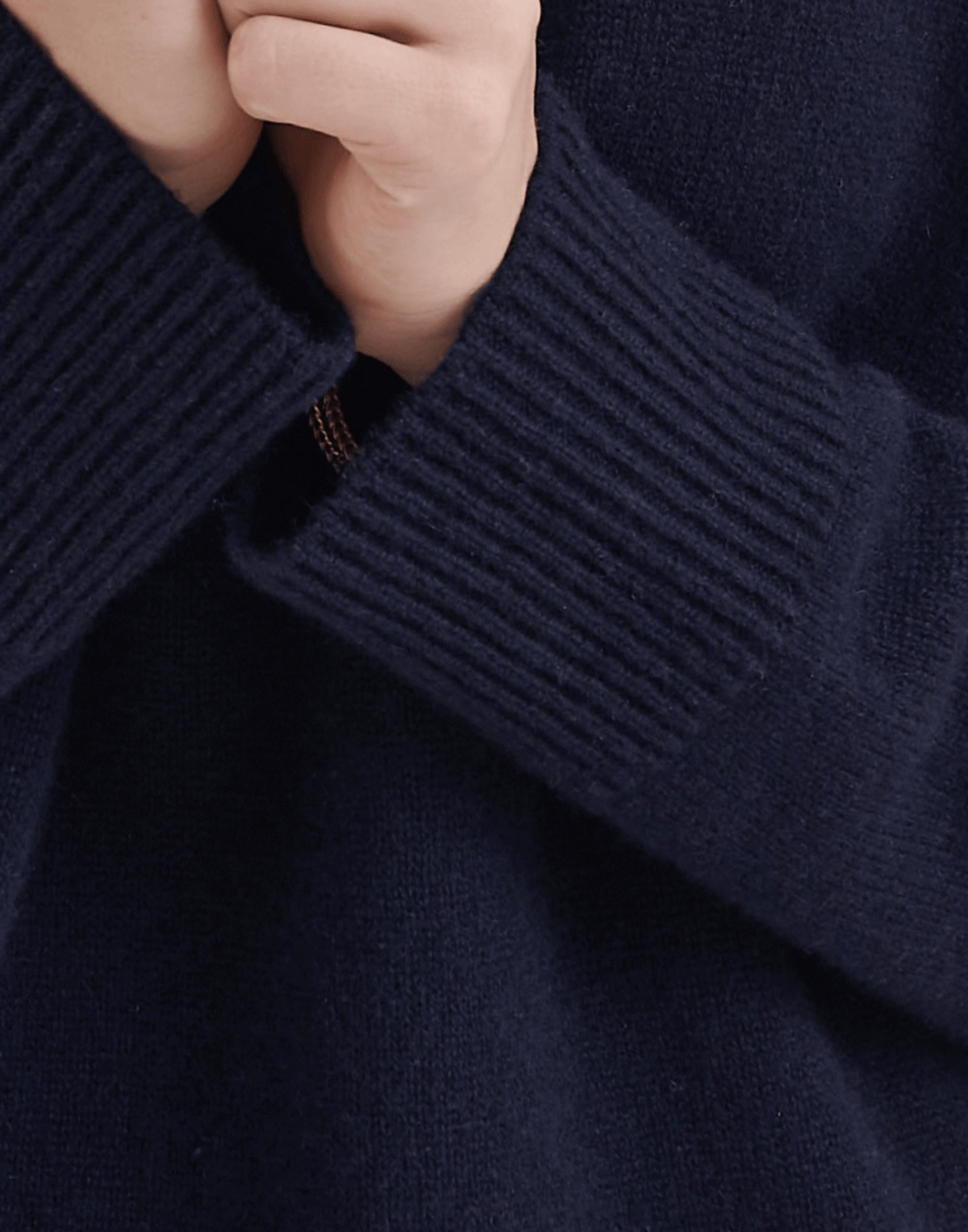 Navy Cashmere Chunky Rollneck Pullover