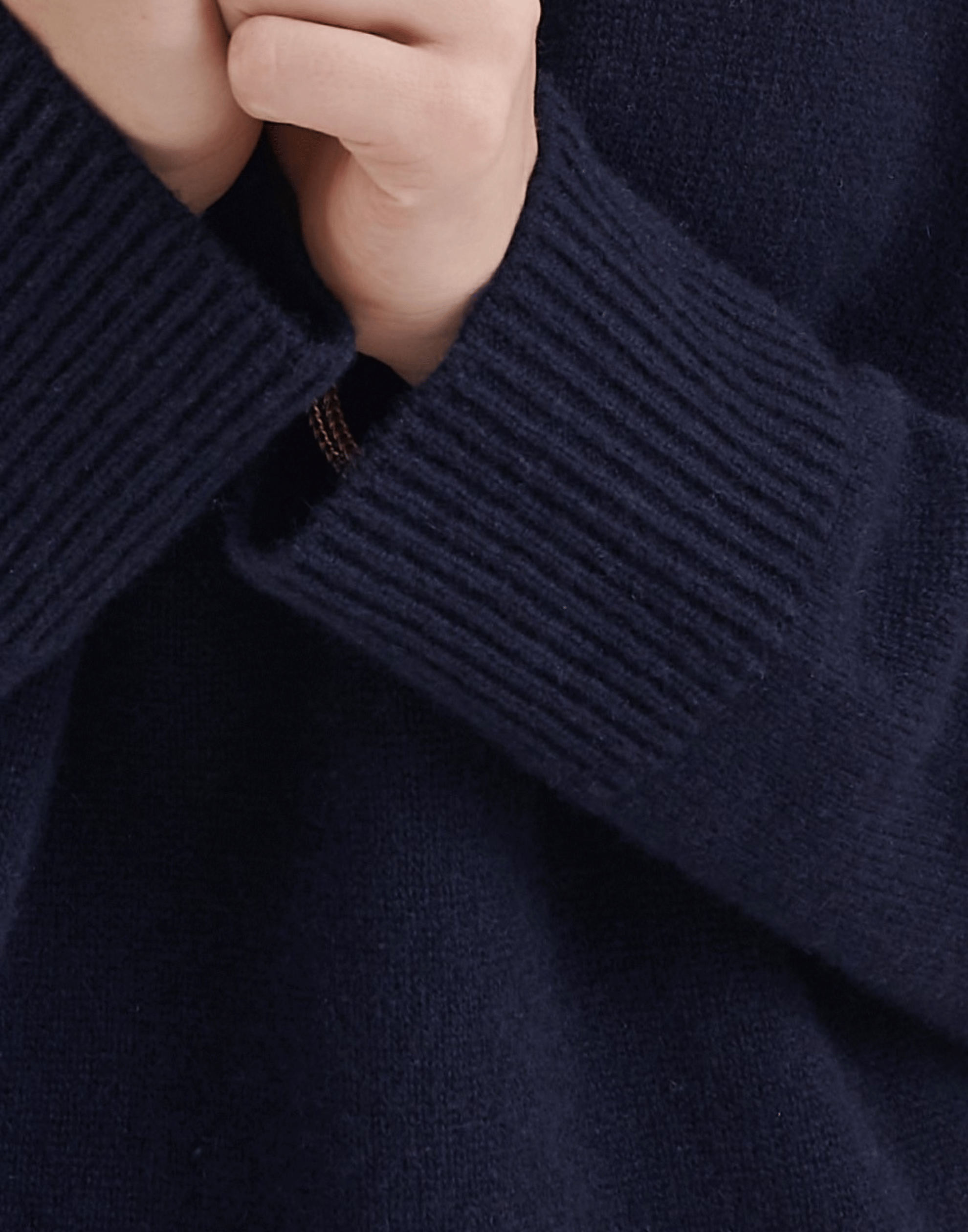Navy Cashmere Chunky Rollneck Pullover
