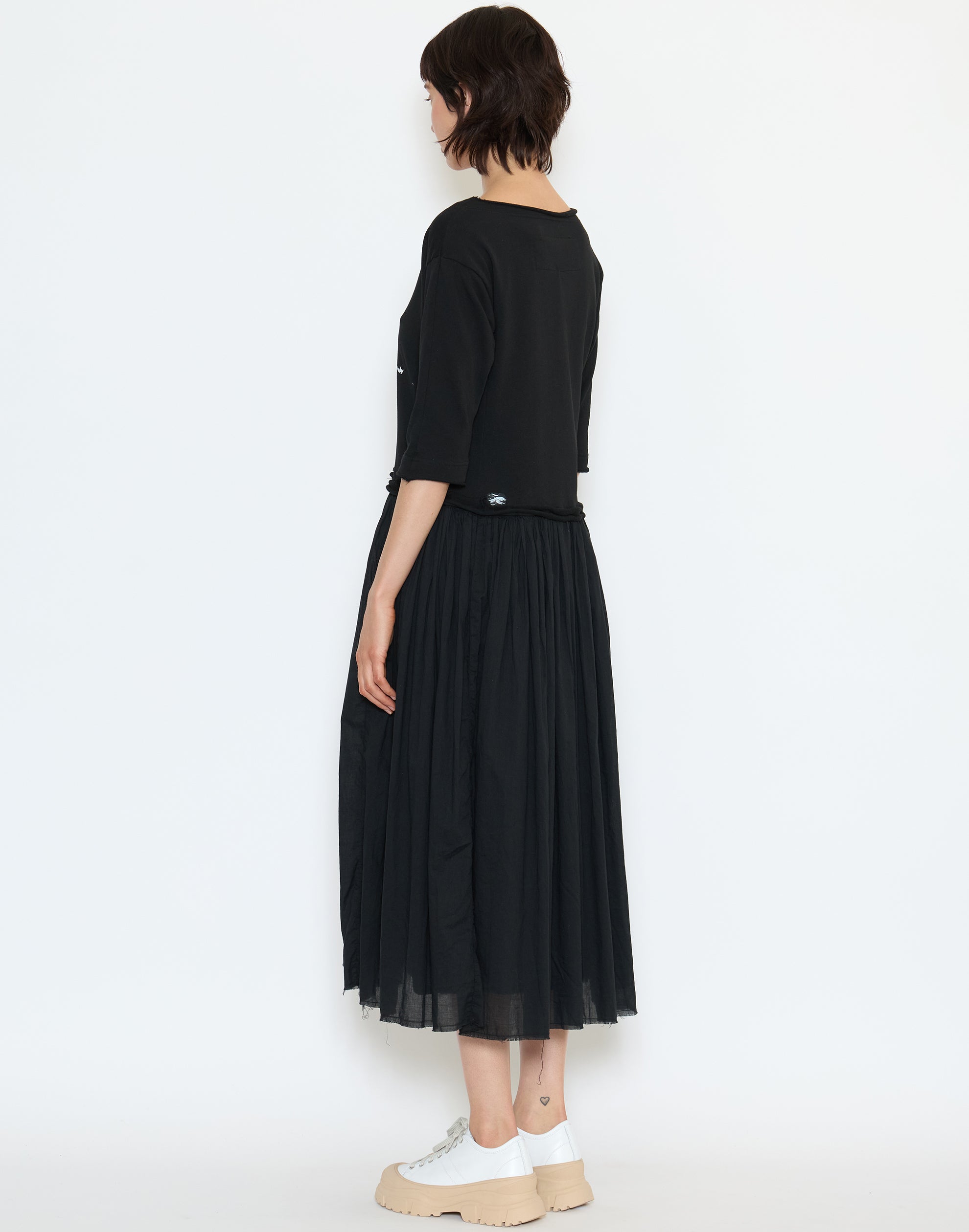 Black Print Cotton Dress