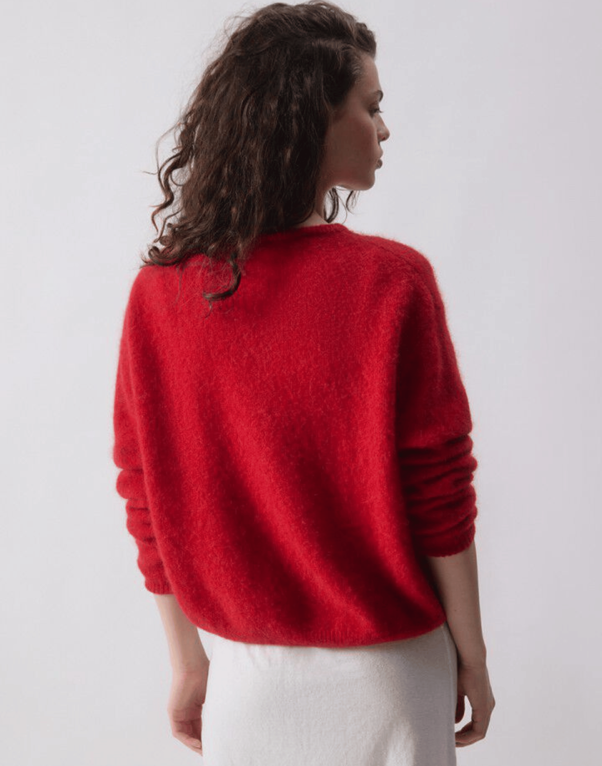 Carmine Melange Wool & Alpaca Vitow Cardigan