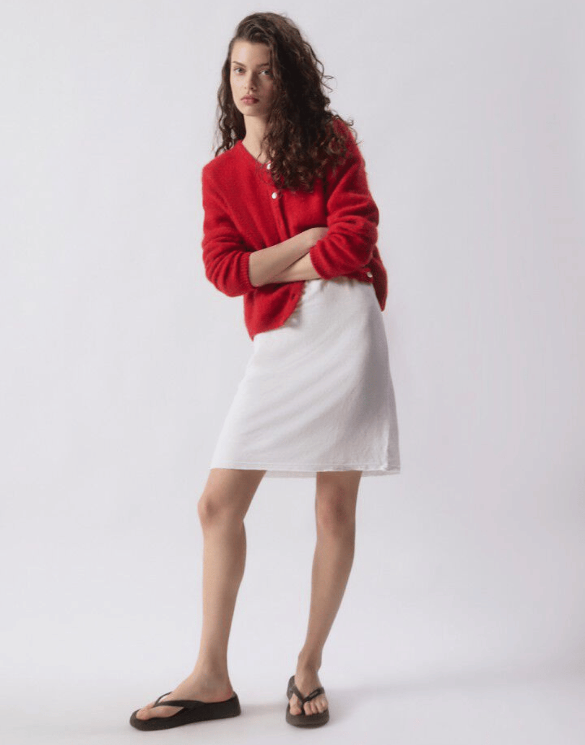 Carmine Melange Wool & Alpaca Vitow Cardigan