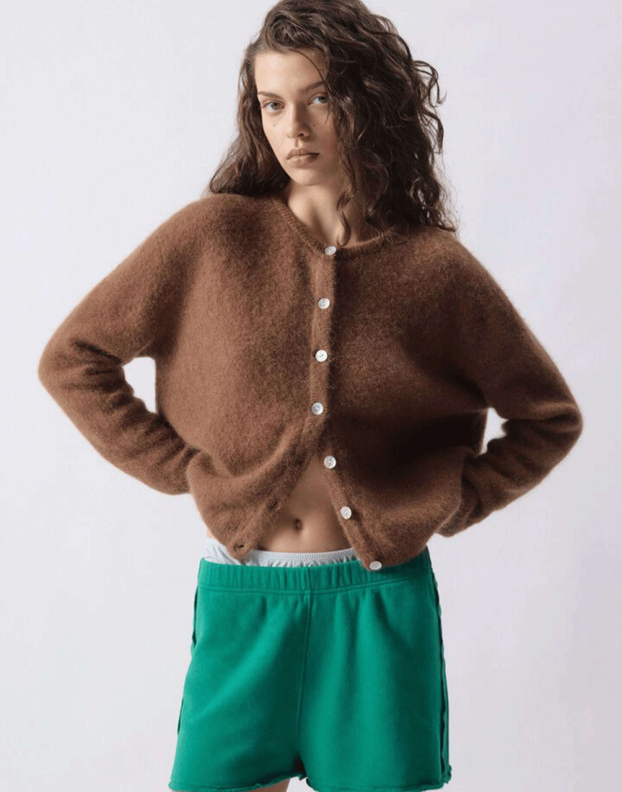 Chocolate Melange Wool & Alpaca Vitow Cardigan