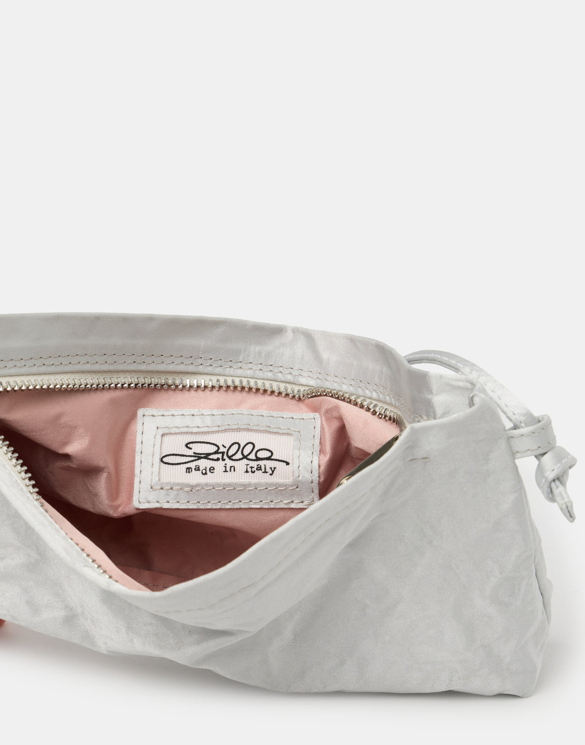 Silver Satin & Metallic Foil Mini Bag