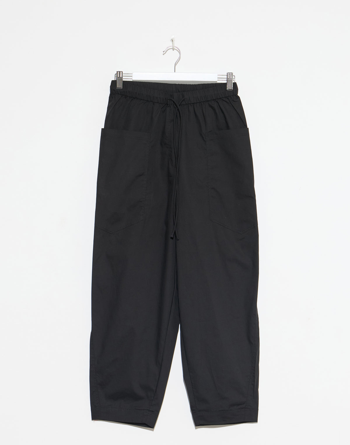 Black Cotton Poplin Edna Pants