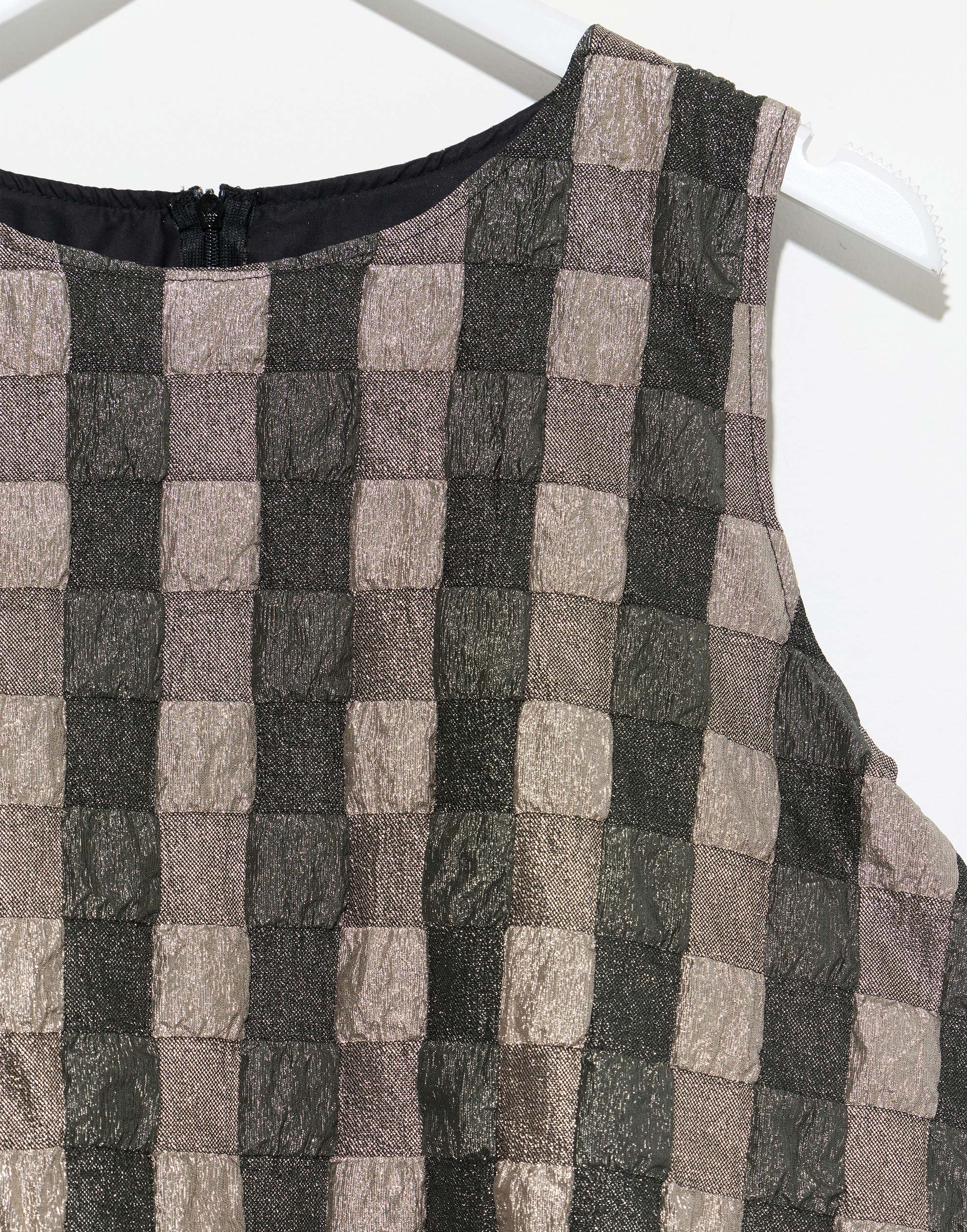 Bronze Metallic Check Dyrken Dress