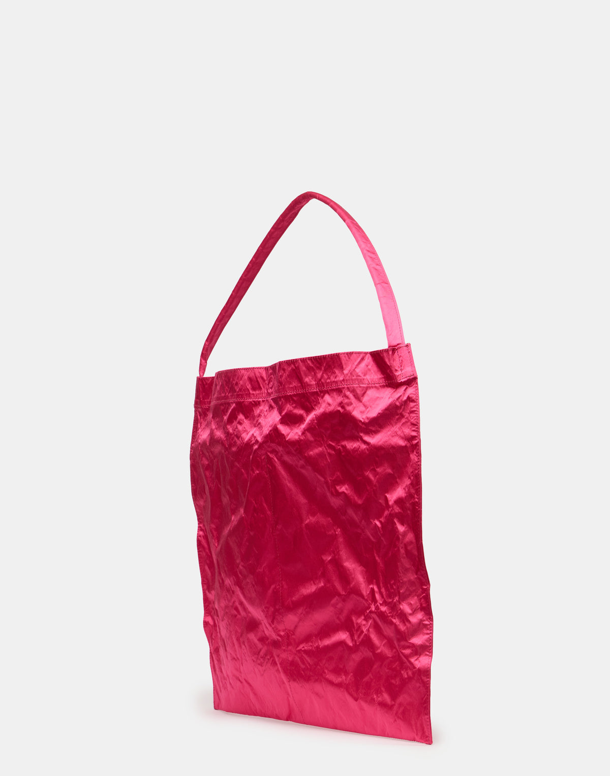 Fuchsia Satin & Metallic Foil Flat Bag