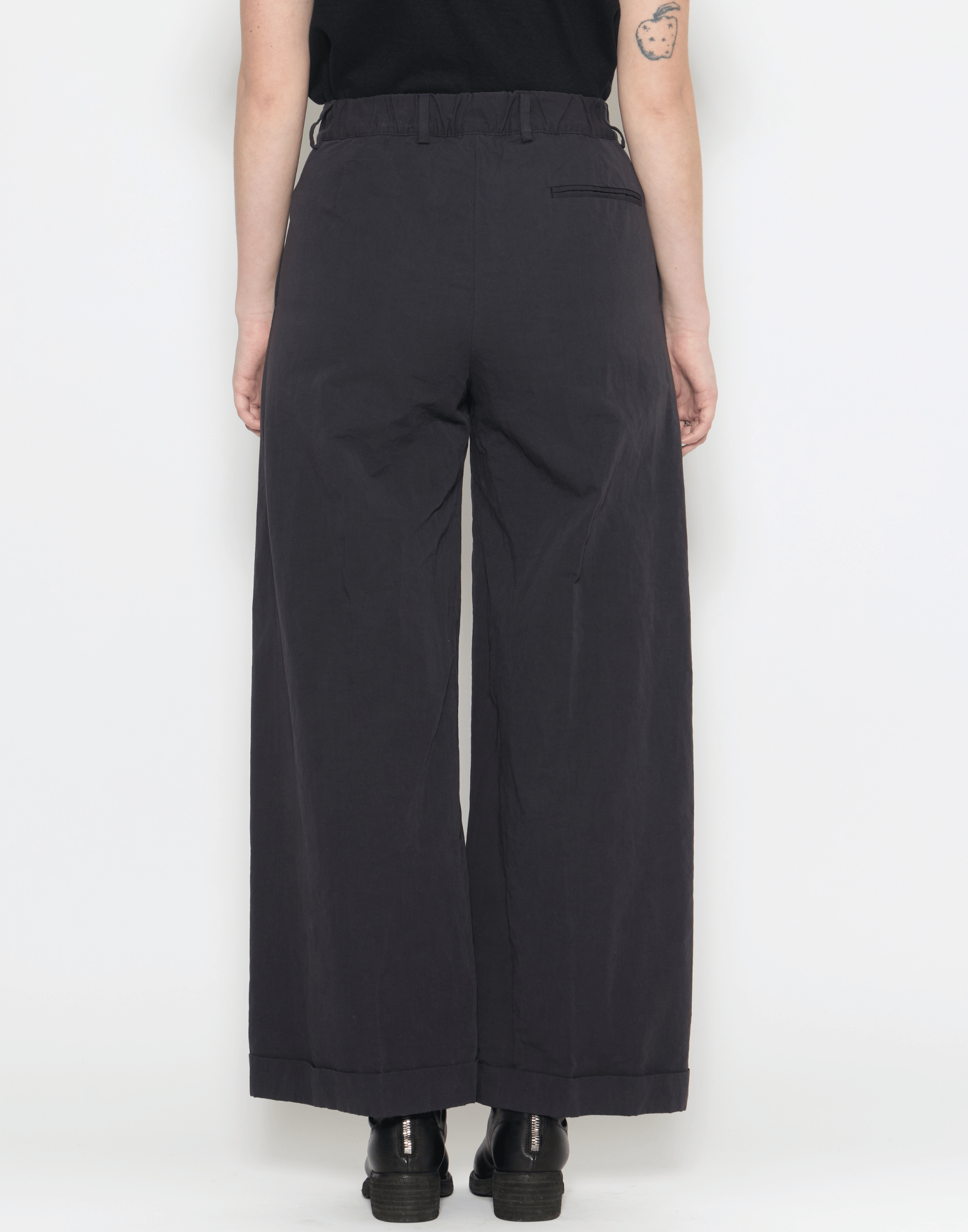 Black Cotton Wide Leg Wendy Pants