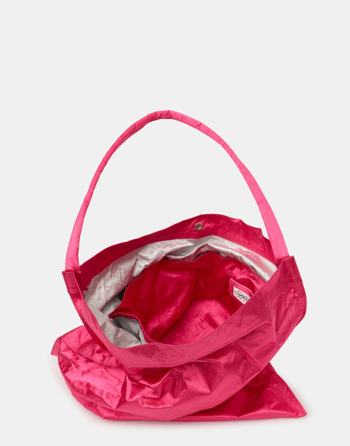 Fuchsia Satin & Metallic Foil Flat Bag