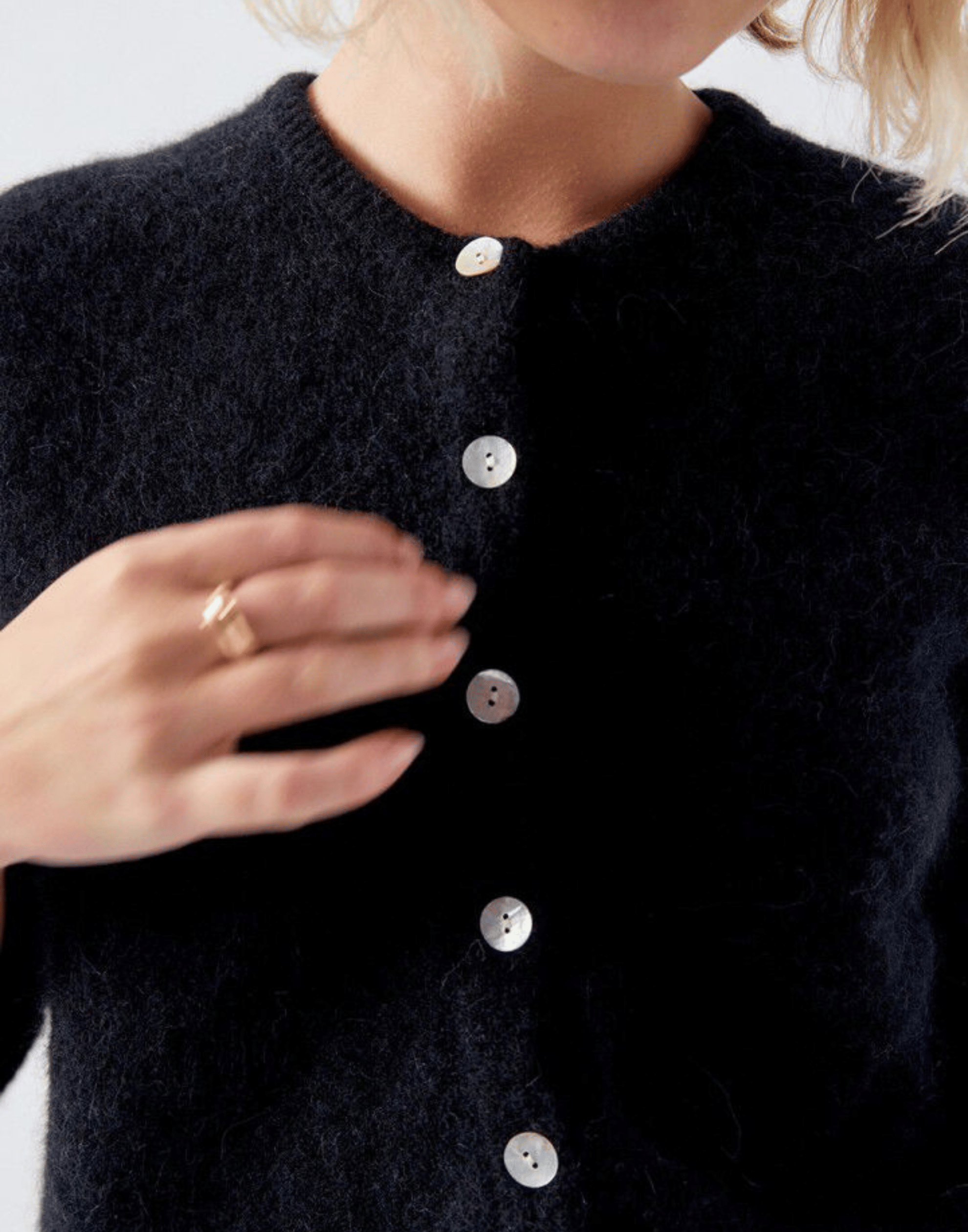 Black Wool & Alpaca Vitow Cardigan
