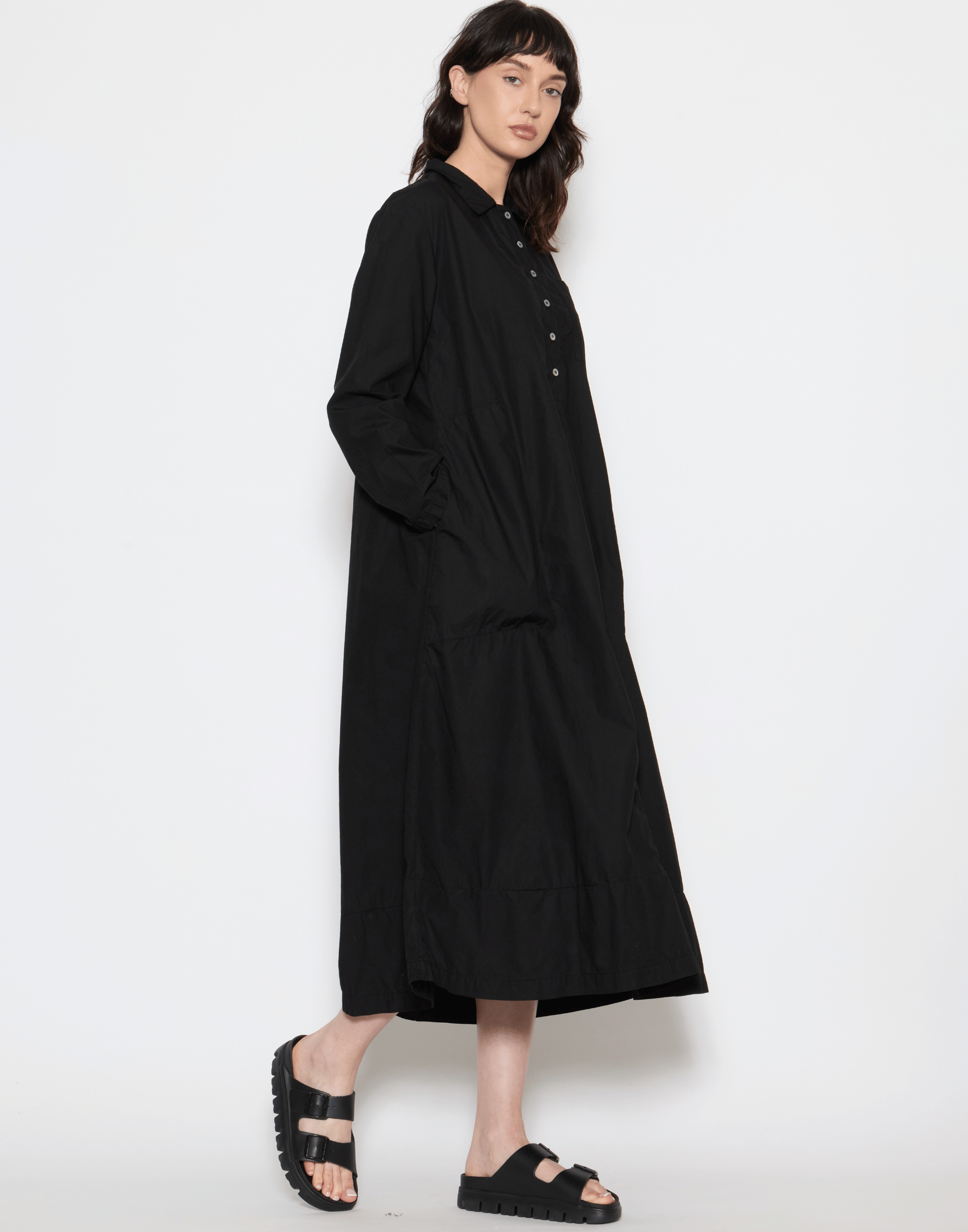 Black Cotton Georgia Dress