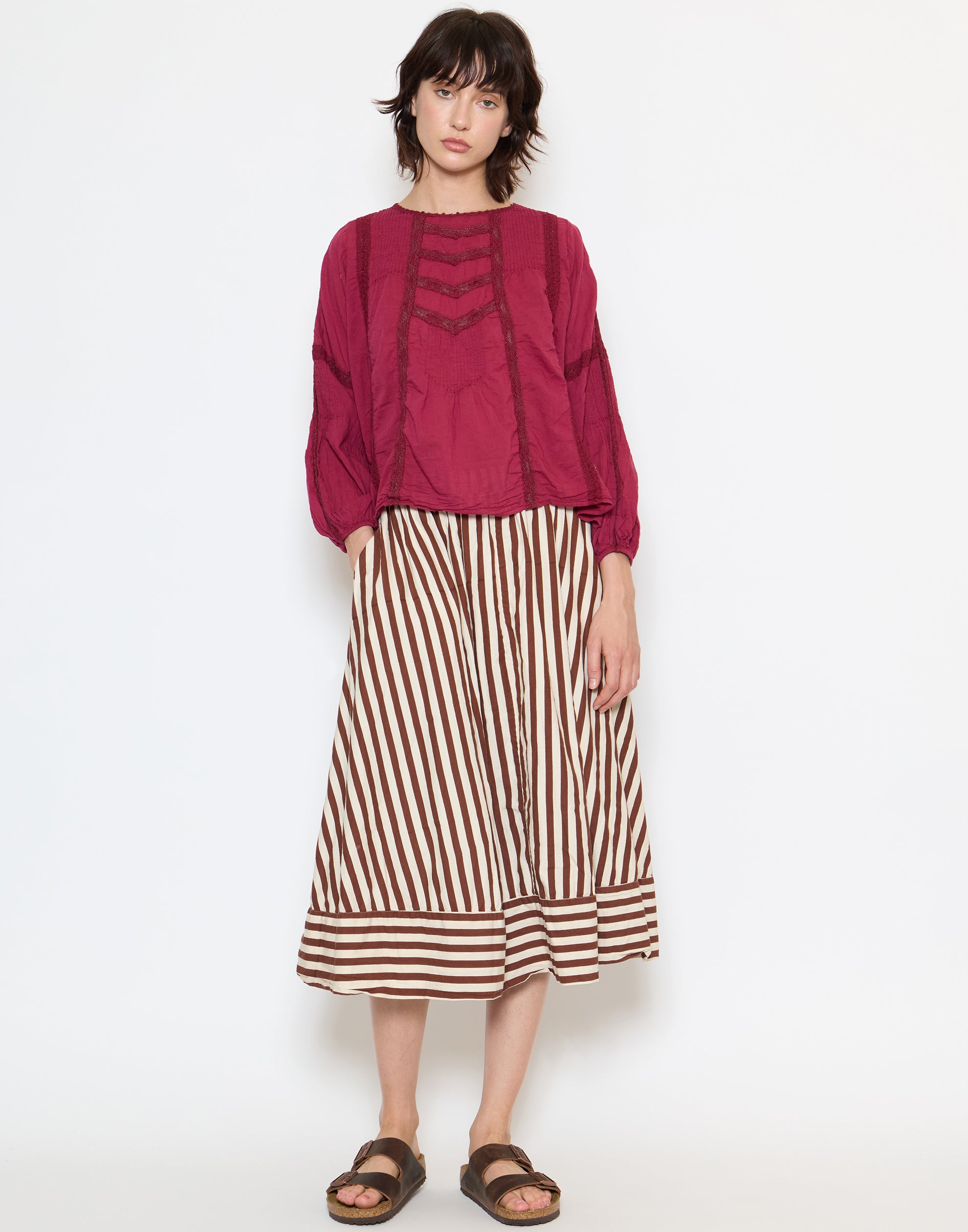 Berry Cotton Lace Alice Blouse