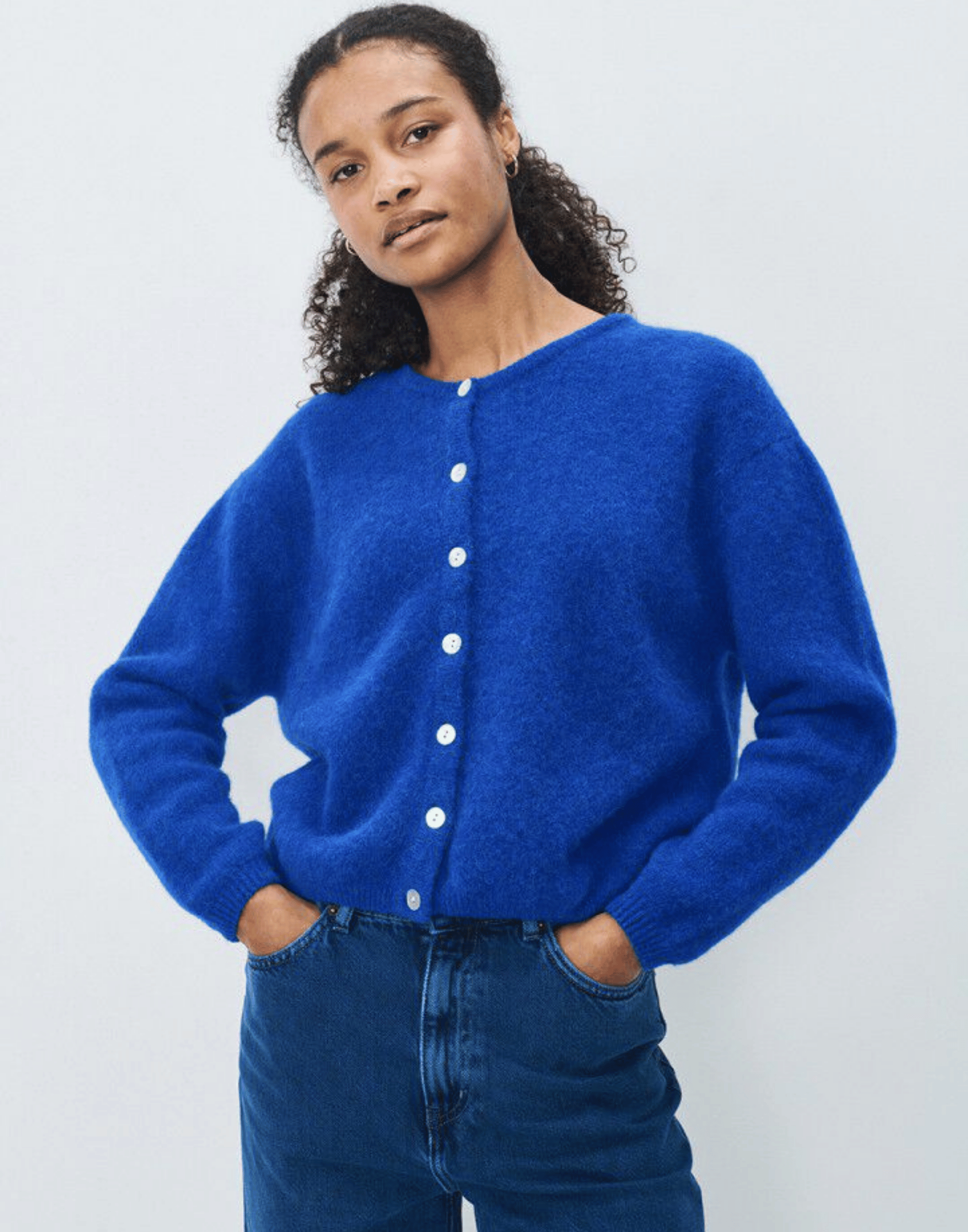 Royal Blue Wool & Alpaca Vitow Cardigan