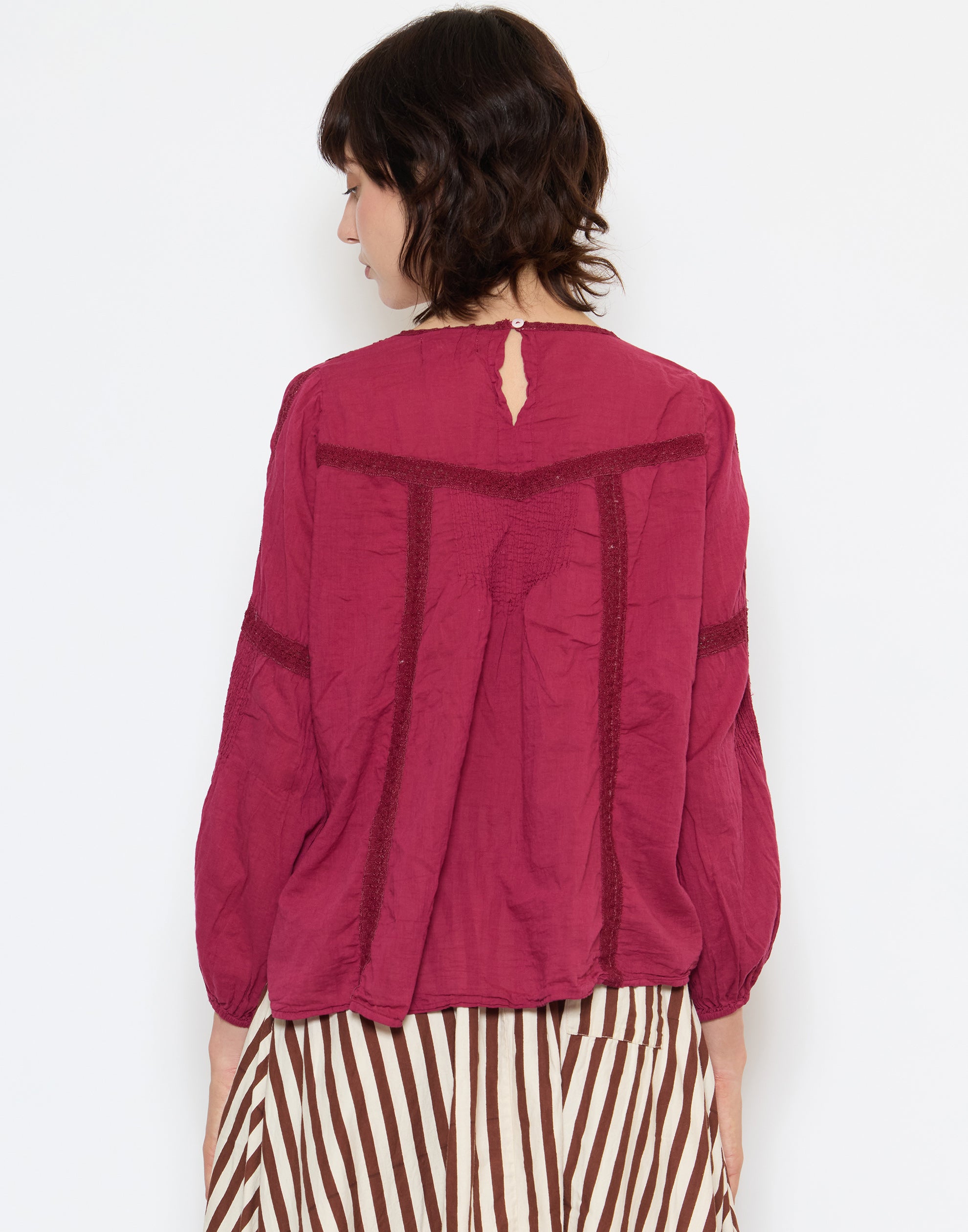 Berry Cotton Lace Alice Blouse