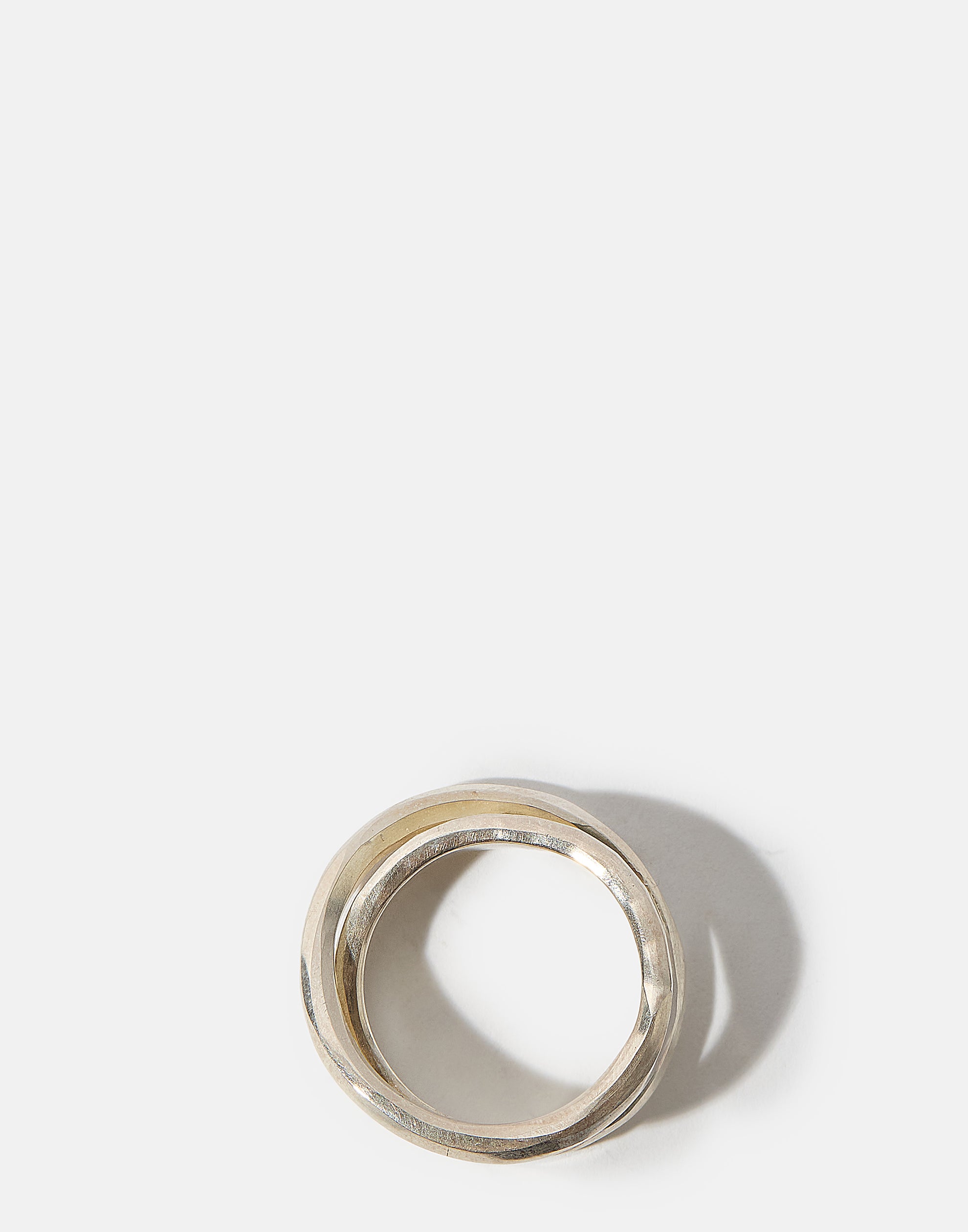 Silver Flat Crossed Ring